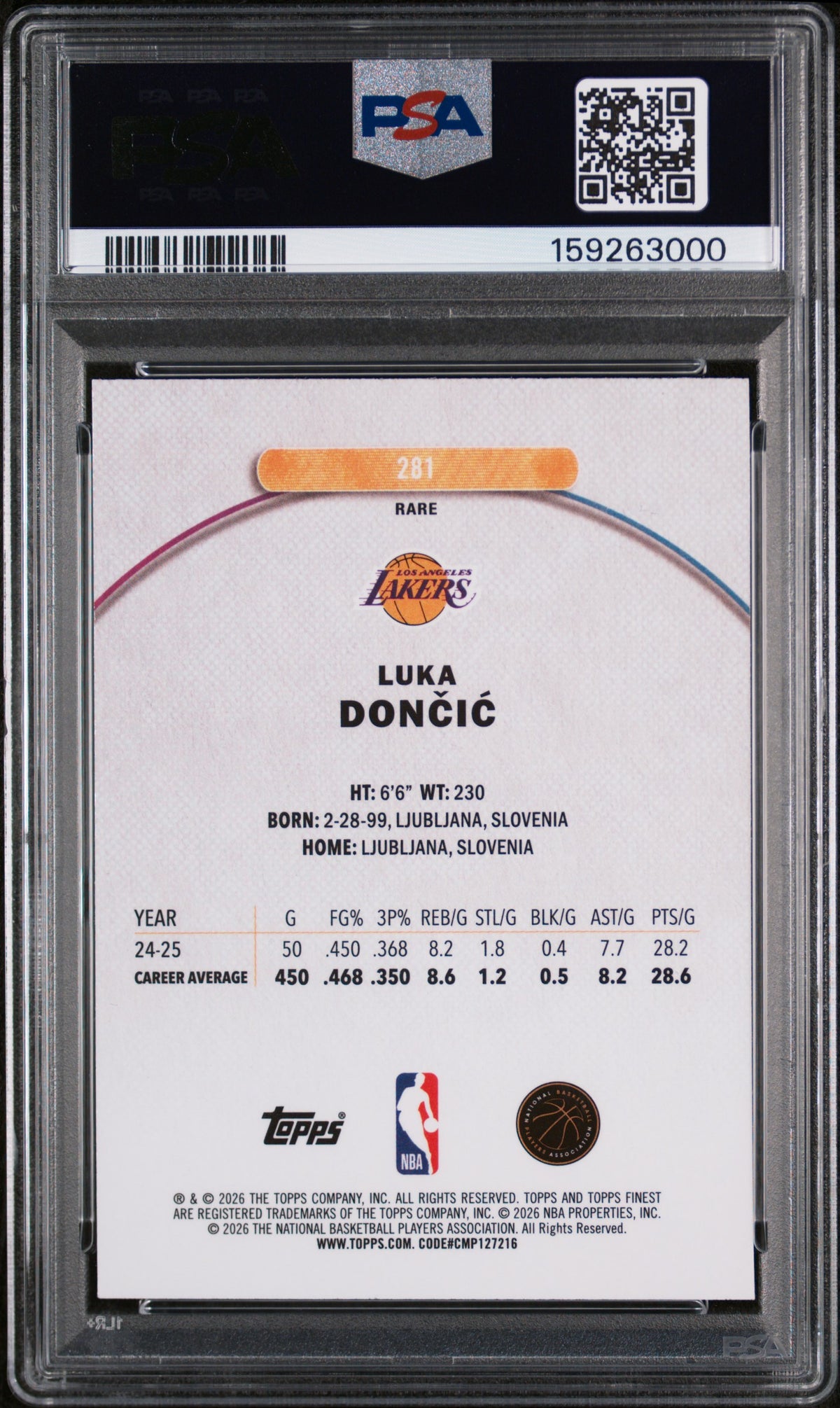 2025 Topps Finest Luka Doncic #281 PSA 10