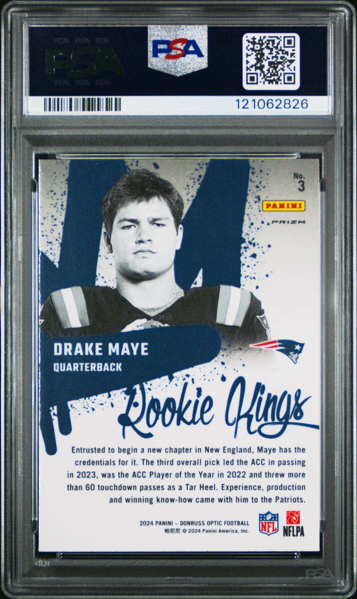 2024 Panini Donruss Optic Rookie Kings Drake Maye #3 PSA 10