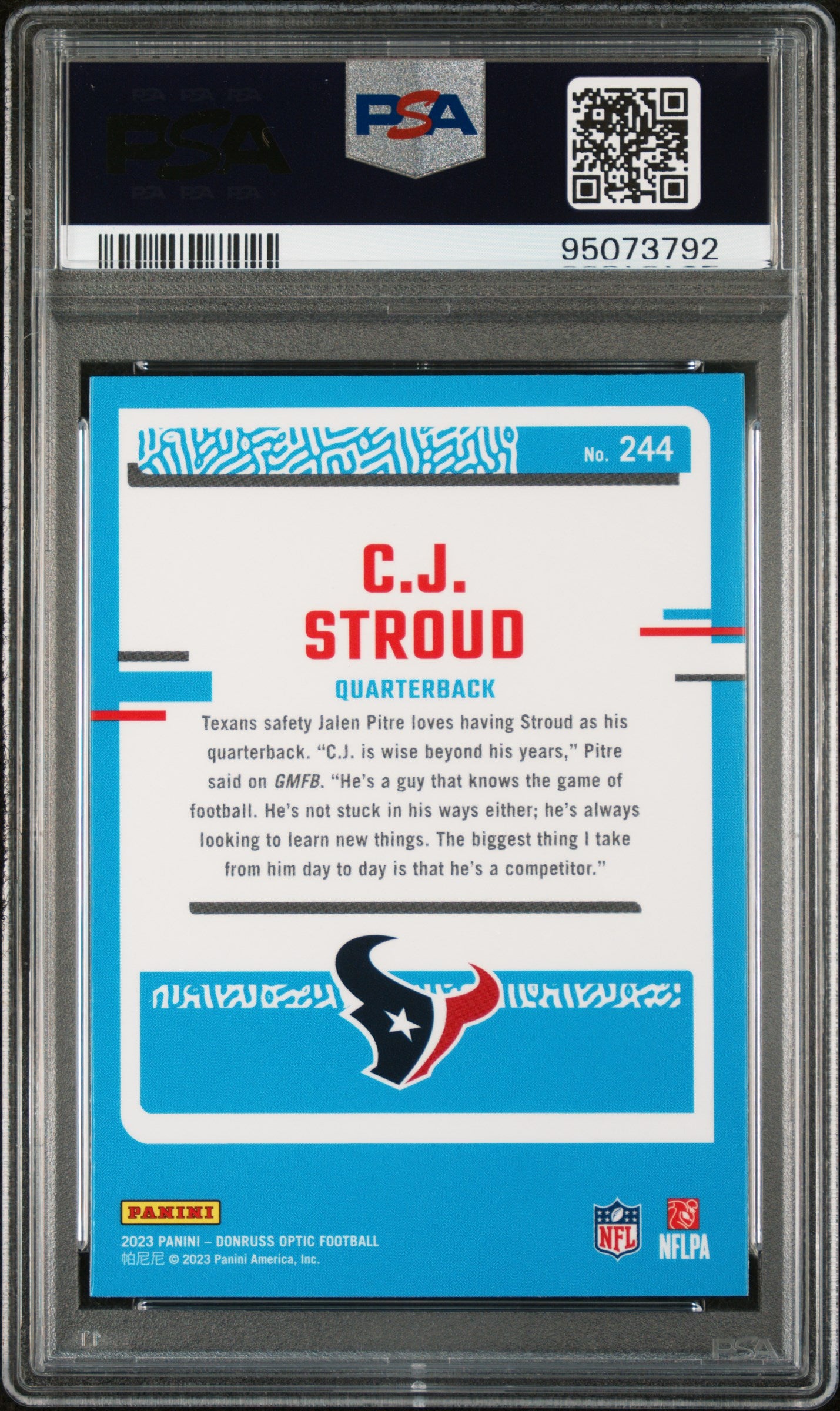 2023 Panini Donruss Optic CJ Stroud #244 PSA 10