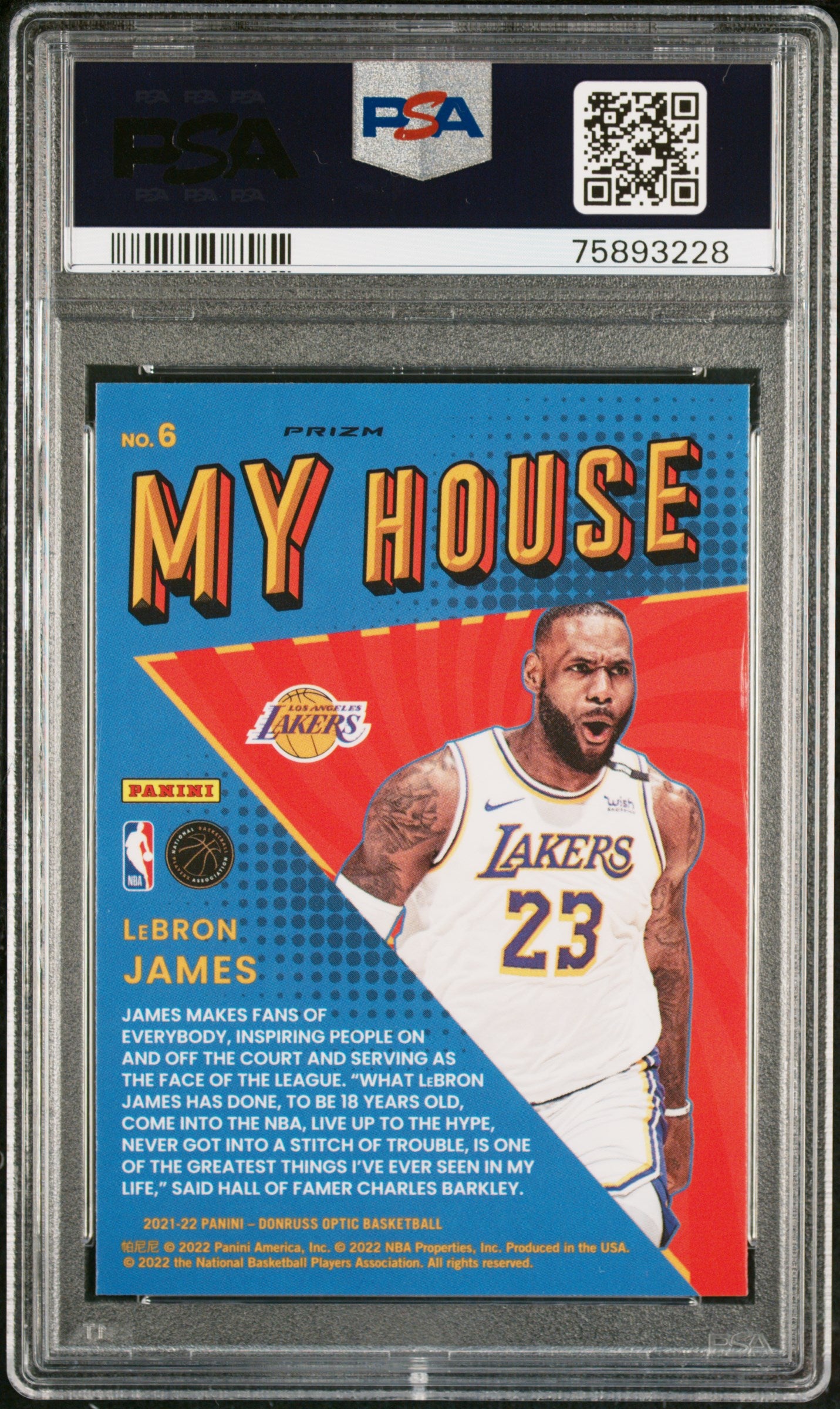 2021 Panini Donruss Optic My House LeBron James Purple #6 PSA 10 GEM MINT Lakers