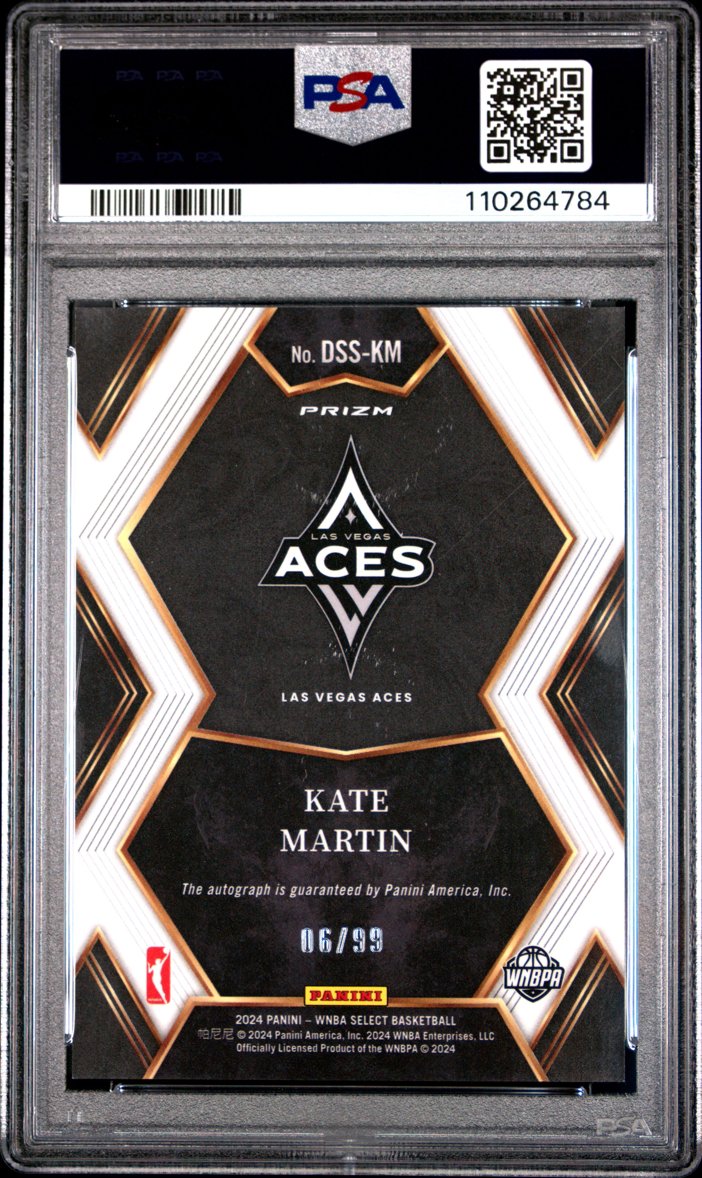 2024 Panini Select WNBA Draft Selections Signatures Kate Martin Red Prizm #DSSKM PSA 9