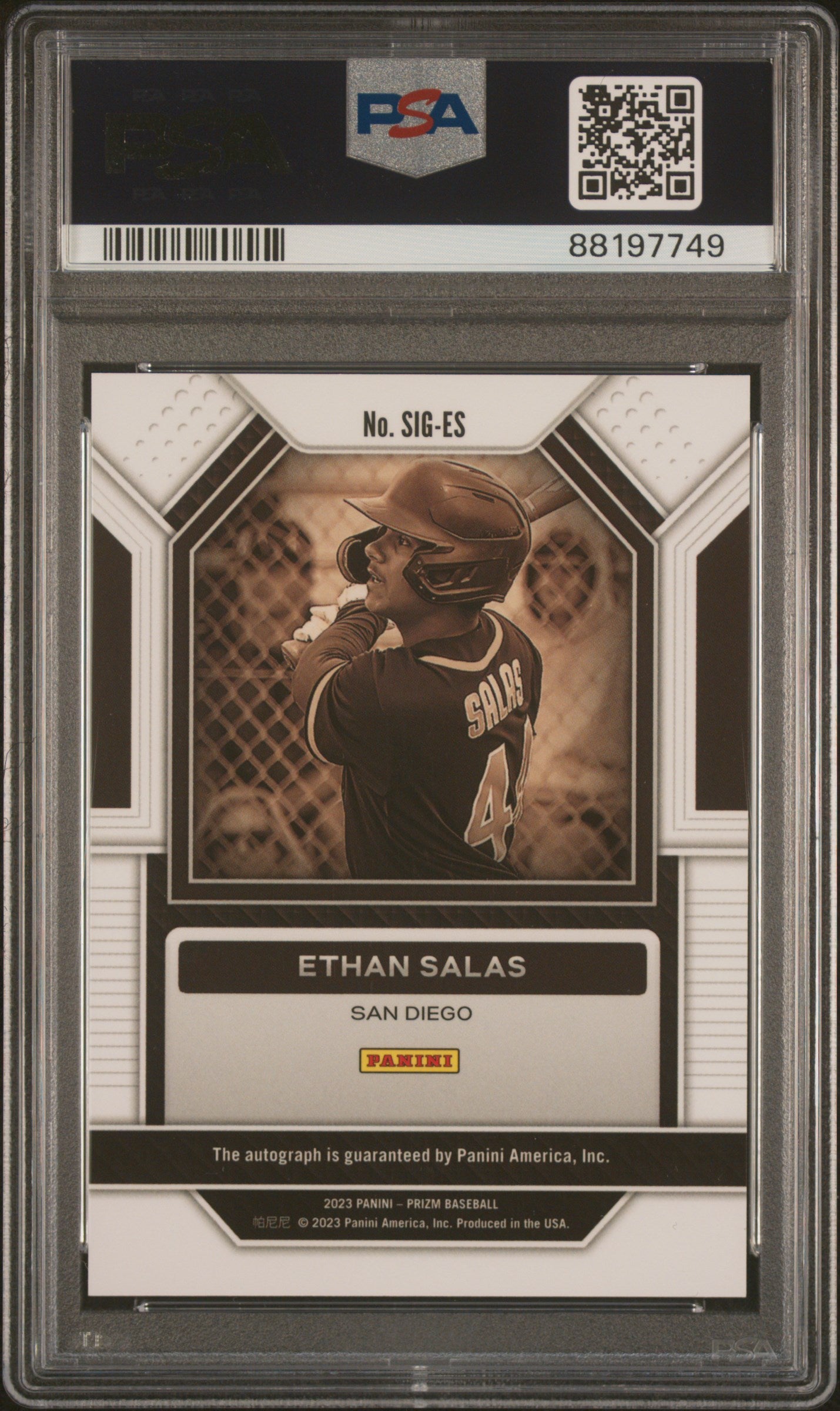 2023 Panini Prizm Signatures Ethan Salas Signature #SIGES PSA 9