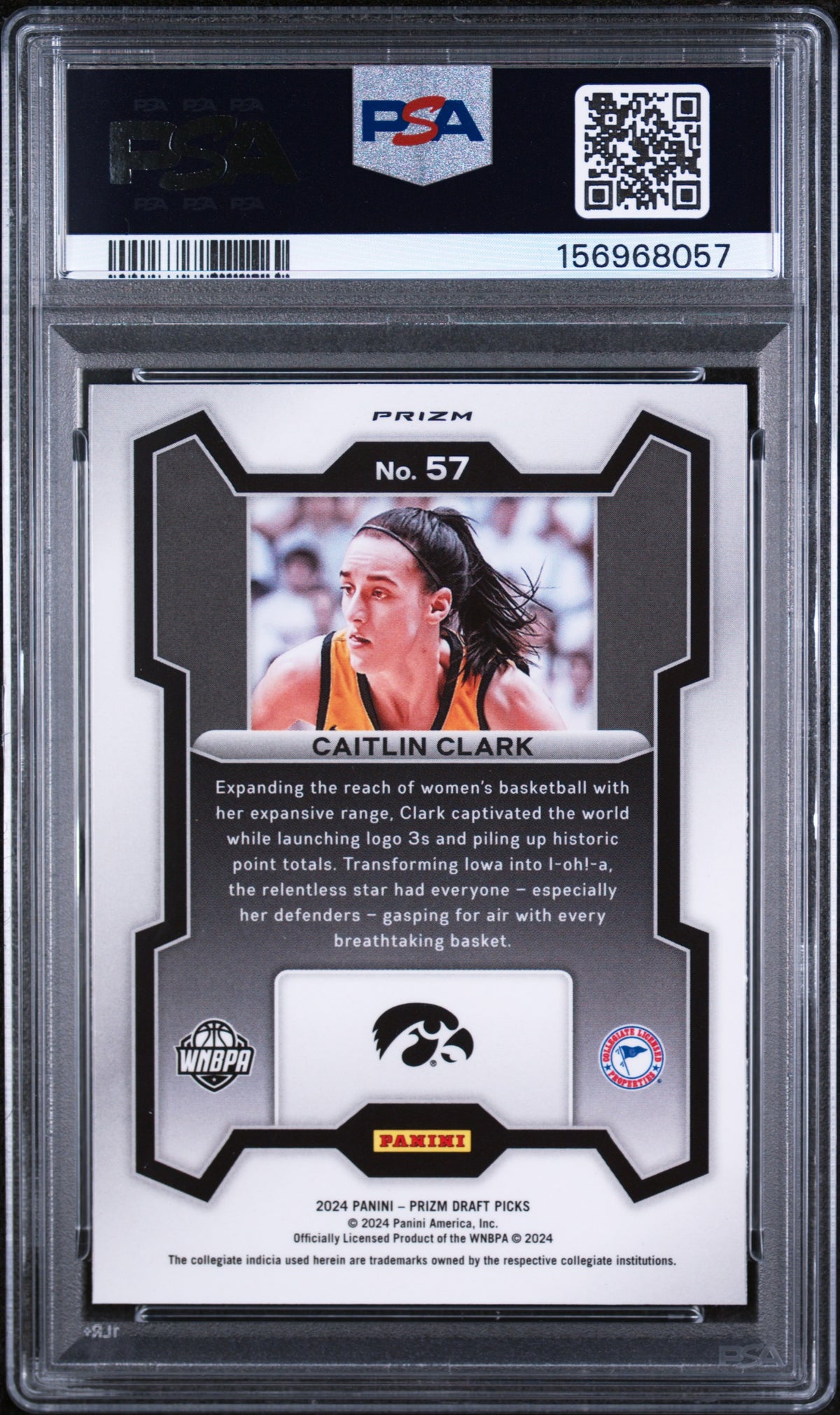 2024 Prizm Draft Caitlin Clark RC Red Ice Rookie #57 PSA 9 MINT Hawkeyes / Fever
