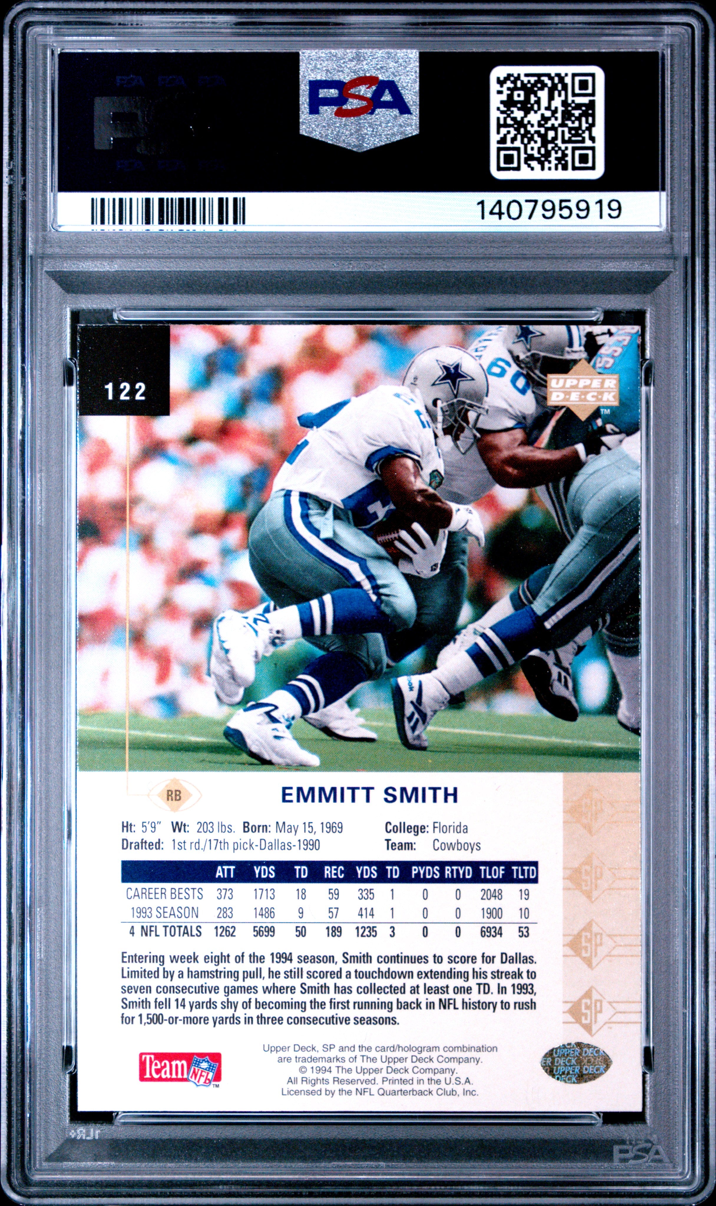1994 SP Emmitt Smith #122 PSA 8