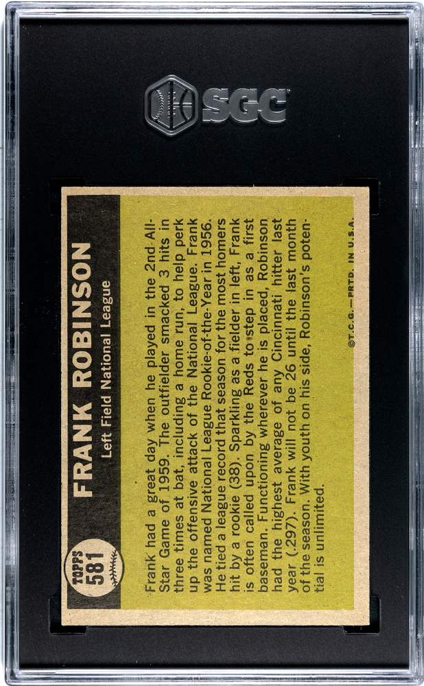 1961 Topps Frank Robinson All Star #581 SGC 6.5 Cincinnati Reds