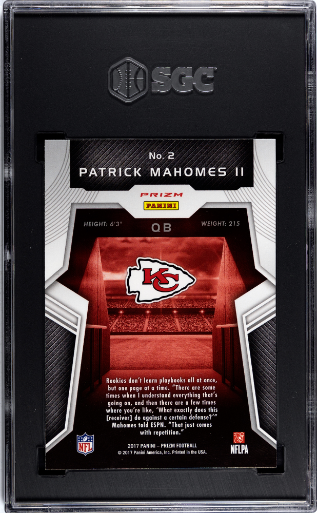 2017 Panini Prizm Patrick Mahomes II Rookie Introductions #2 SGC 10