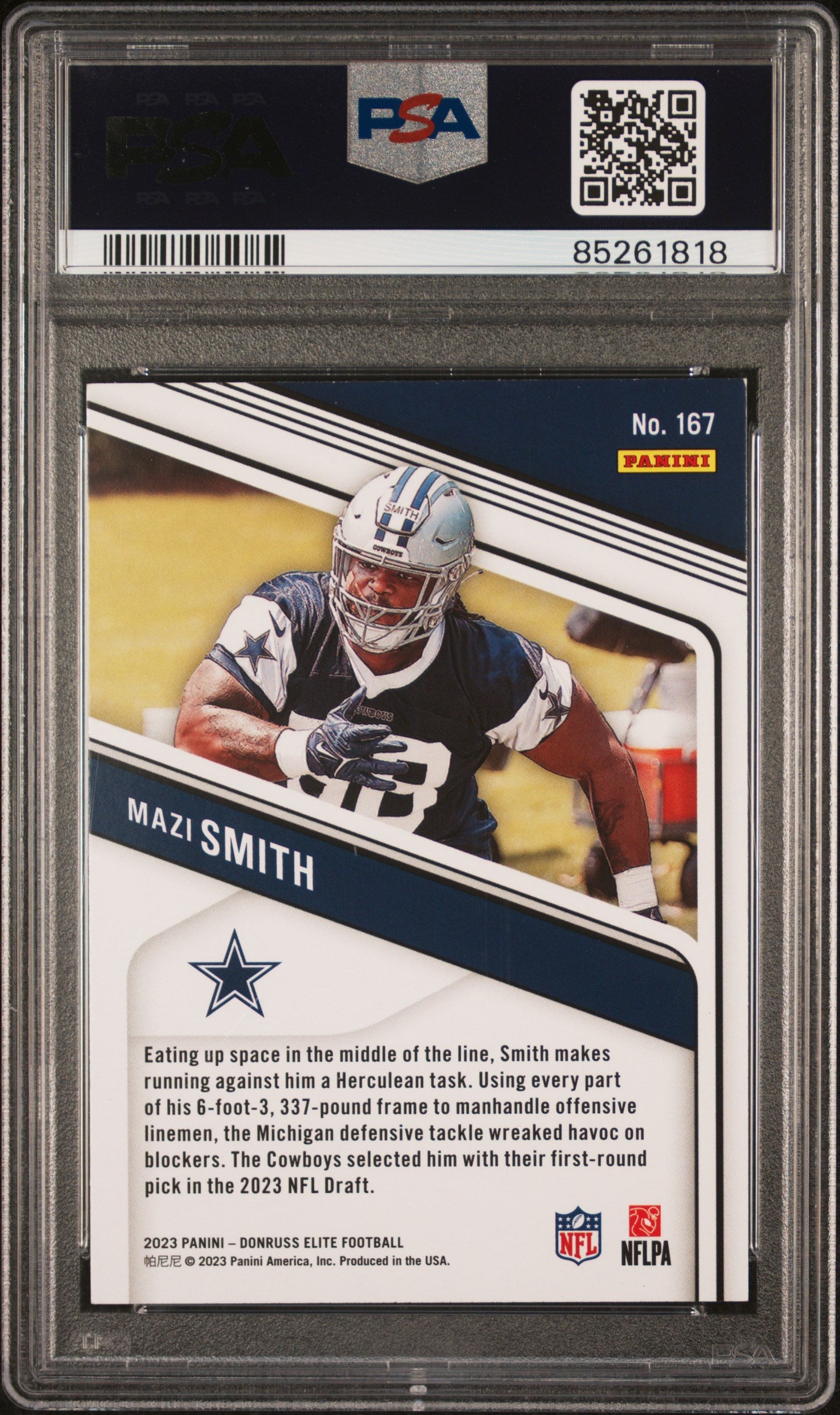 2023 Panini Donruss Elite Mazi Smith Razzle Dazzle #167 PSA 8 Dallas Cowboys