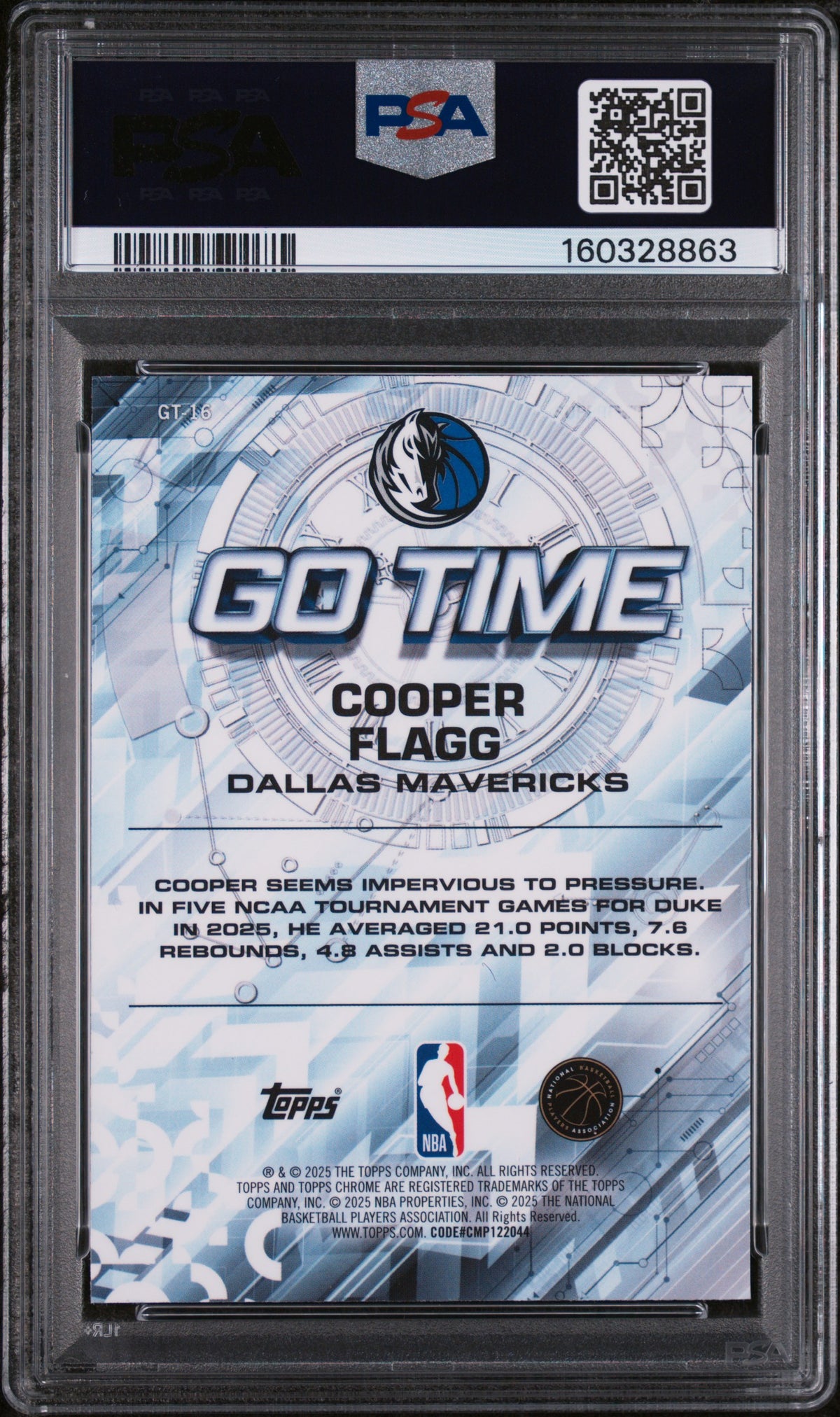 2025 Topps Chrome Go Time Cooper Flagg #GT-16 PSA 10