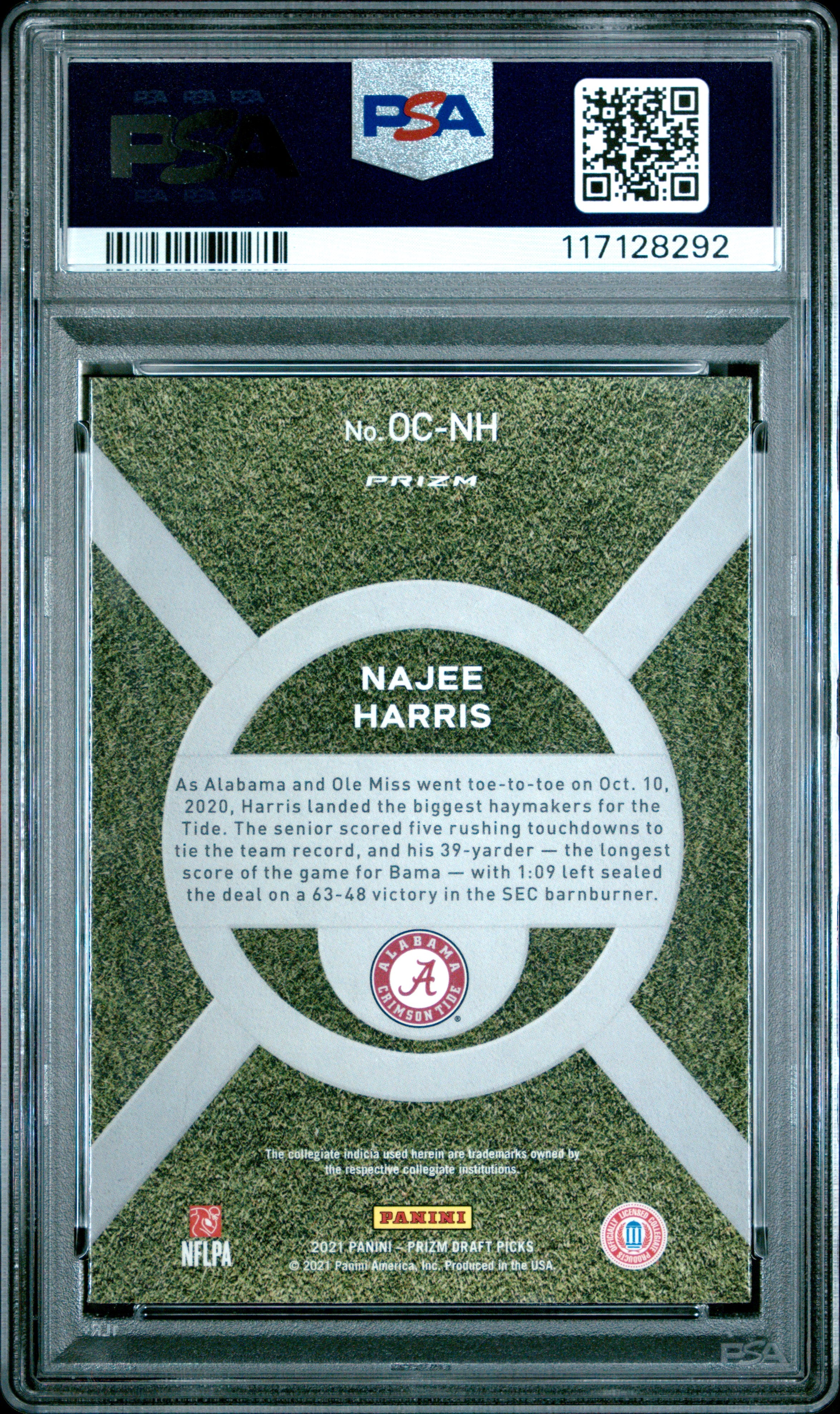 2021 Panini Prizm Draft Picks On Campus Najee Harris #OCNH PSA 10