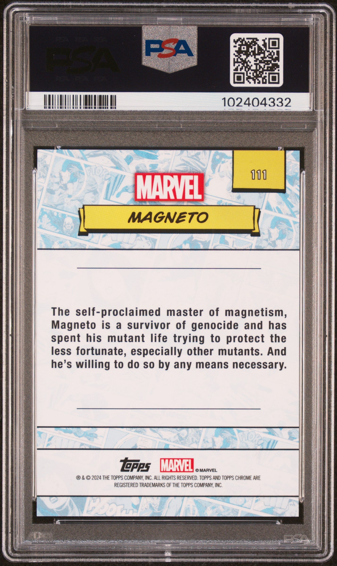 2024 Topps Chrome Marvel Magneto #111 PSA 8