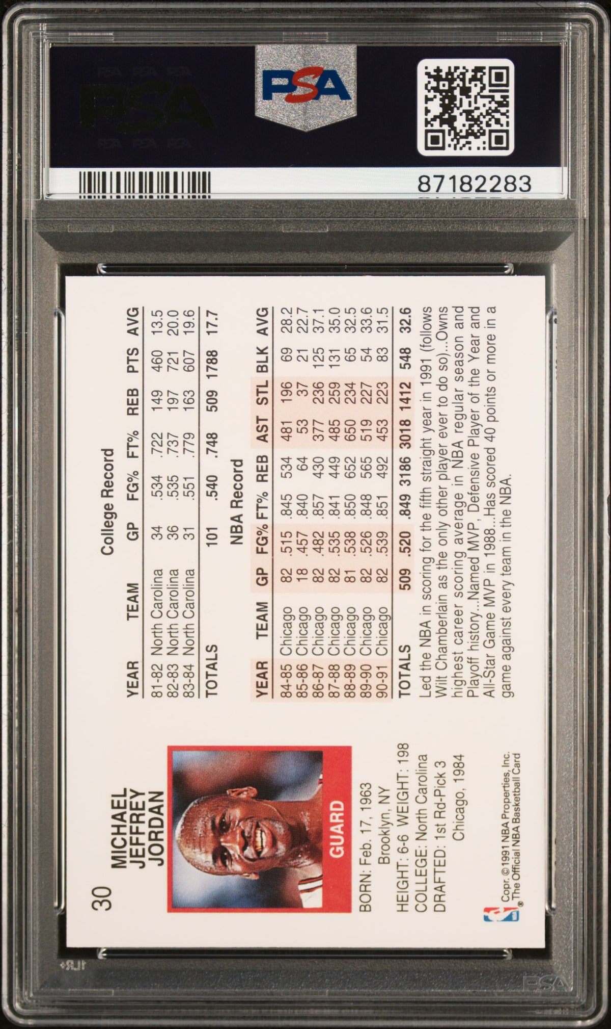 1991 Hoops Michael Jordan #30 PSA 10 Chicago Bulls