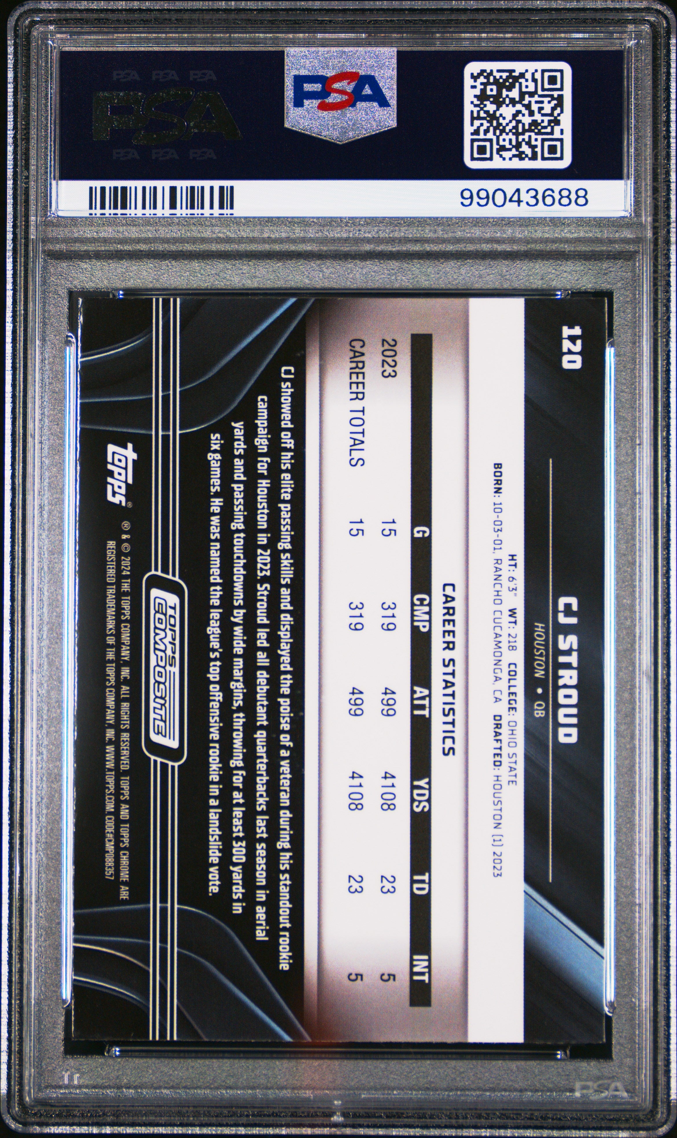 2023 Topps Composite CJ Stroud Rookie #120 PSA 9 Chicago Bears