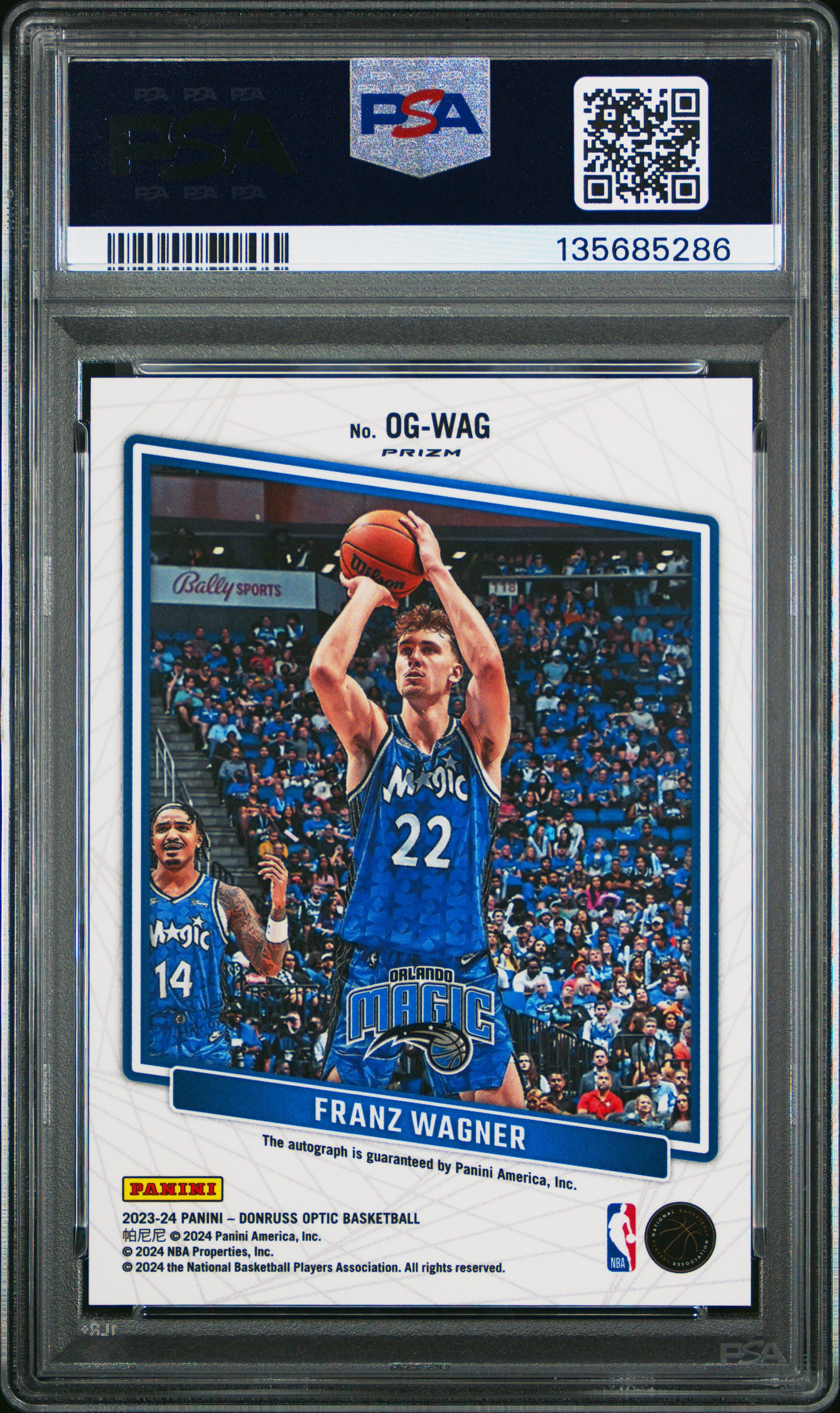 2023 Panini Donruss Optic Opti-Graphs Franz Wagner #OGWAG PSA 10