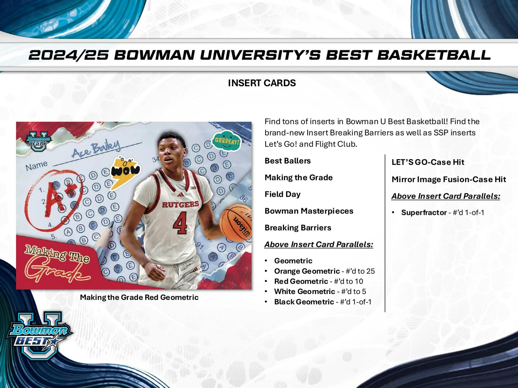 2024/25 Bowman University Best Basketball Hobby Box (4 Autos) Cooper Flagg / Boogie Fland