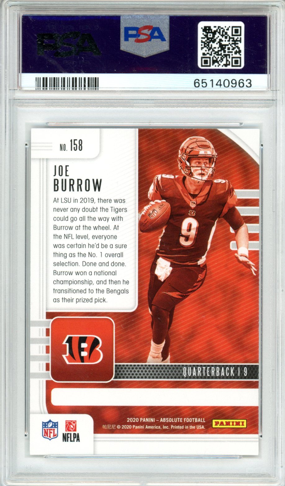 2020 Panini Absolute Joe Burrow #158 PSA 10