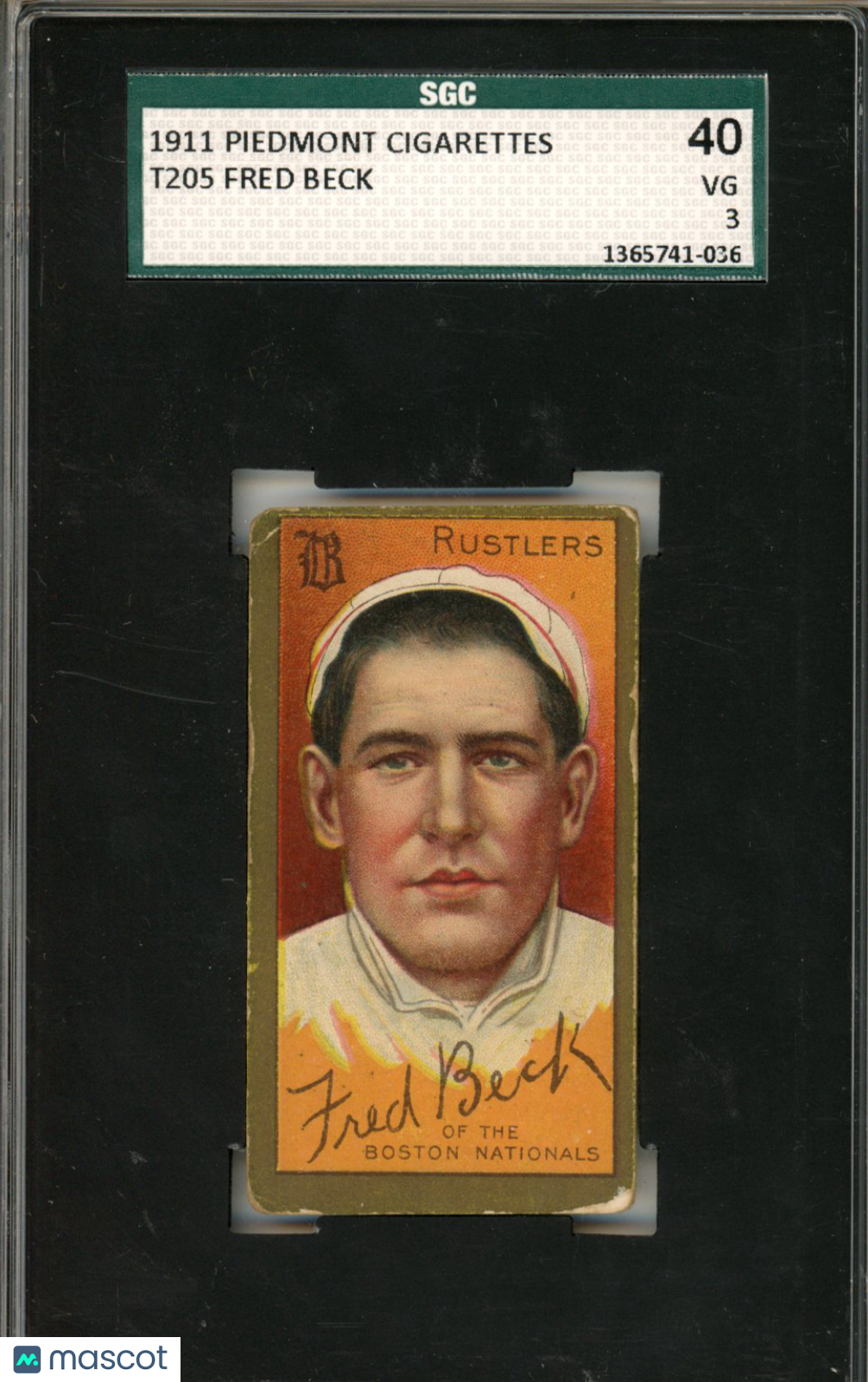 1911 Piedmont Cigarettes (T205) Fred Beck SGC 3