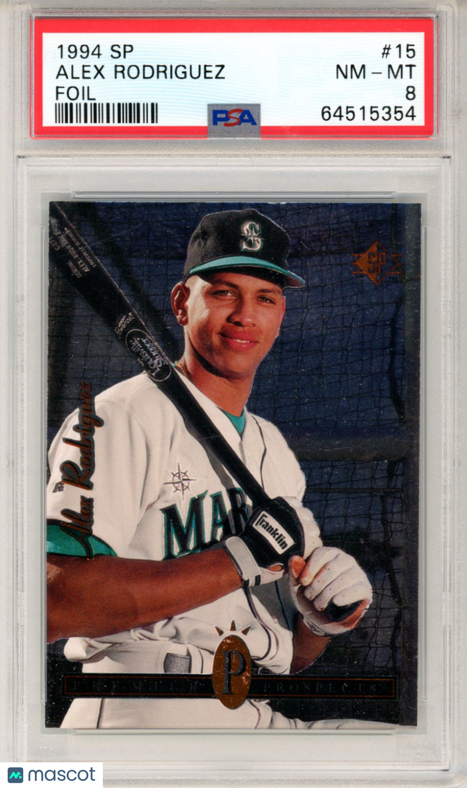 1994 SP Alex Rodriguez Foil Rookie #15 PSA 8 Seattle Mariners