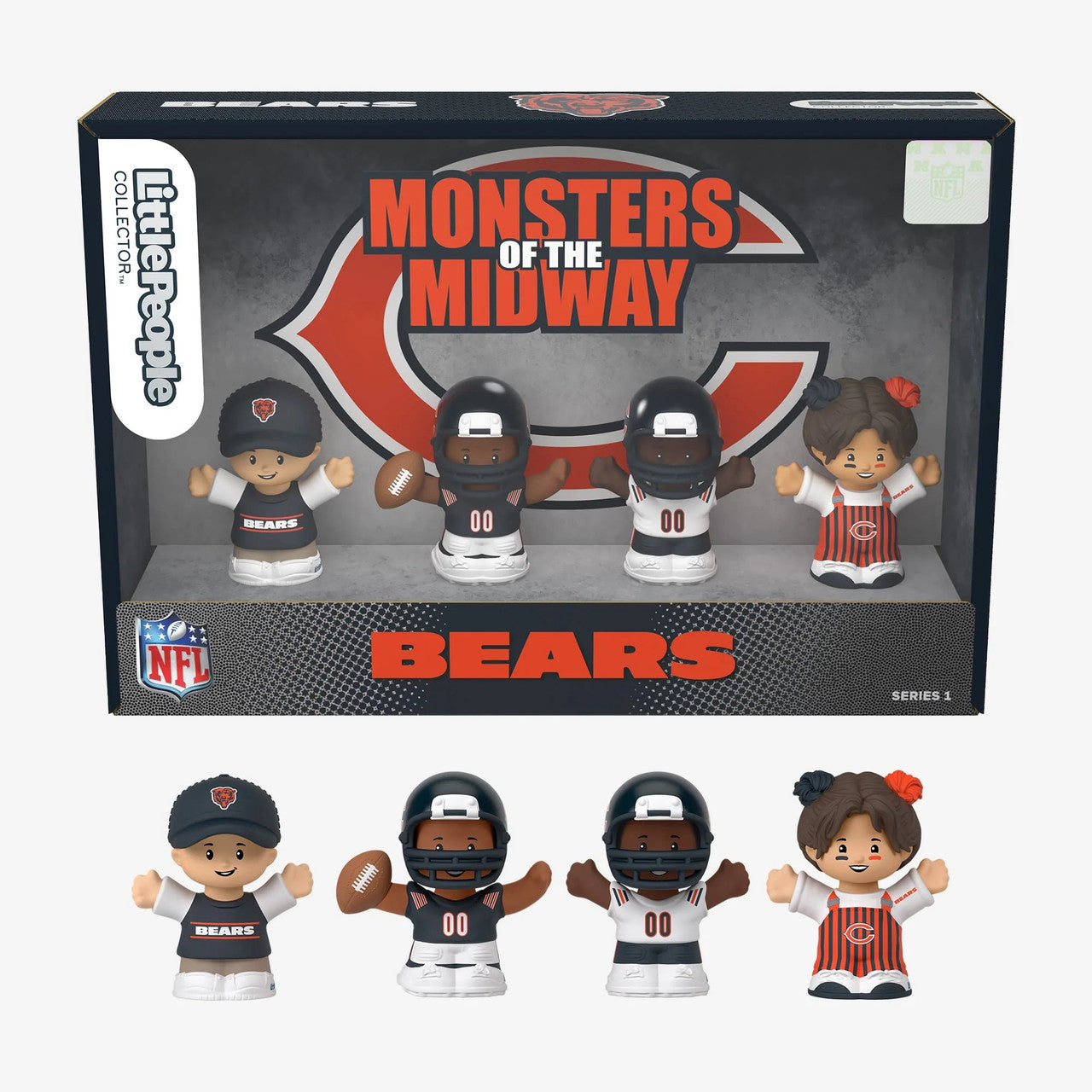 Chicago Bears Fisher-Price Little People 4-Pack NFL Figures Collector Set - NFL Little People