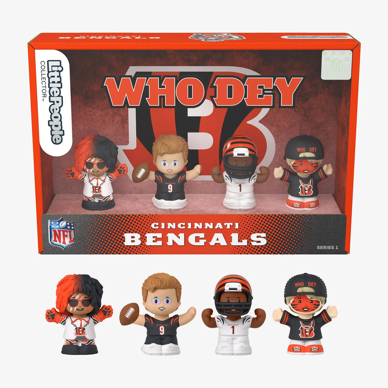 Cincinnati Bengals Fisher-Price Little People 4-Pack NFL Figures Collector Set - NFL Little People