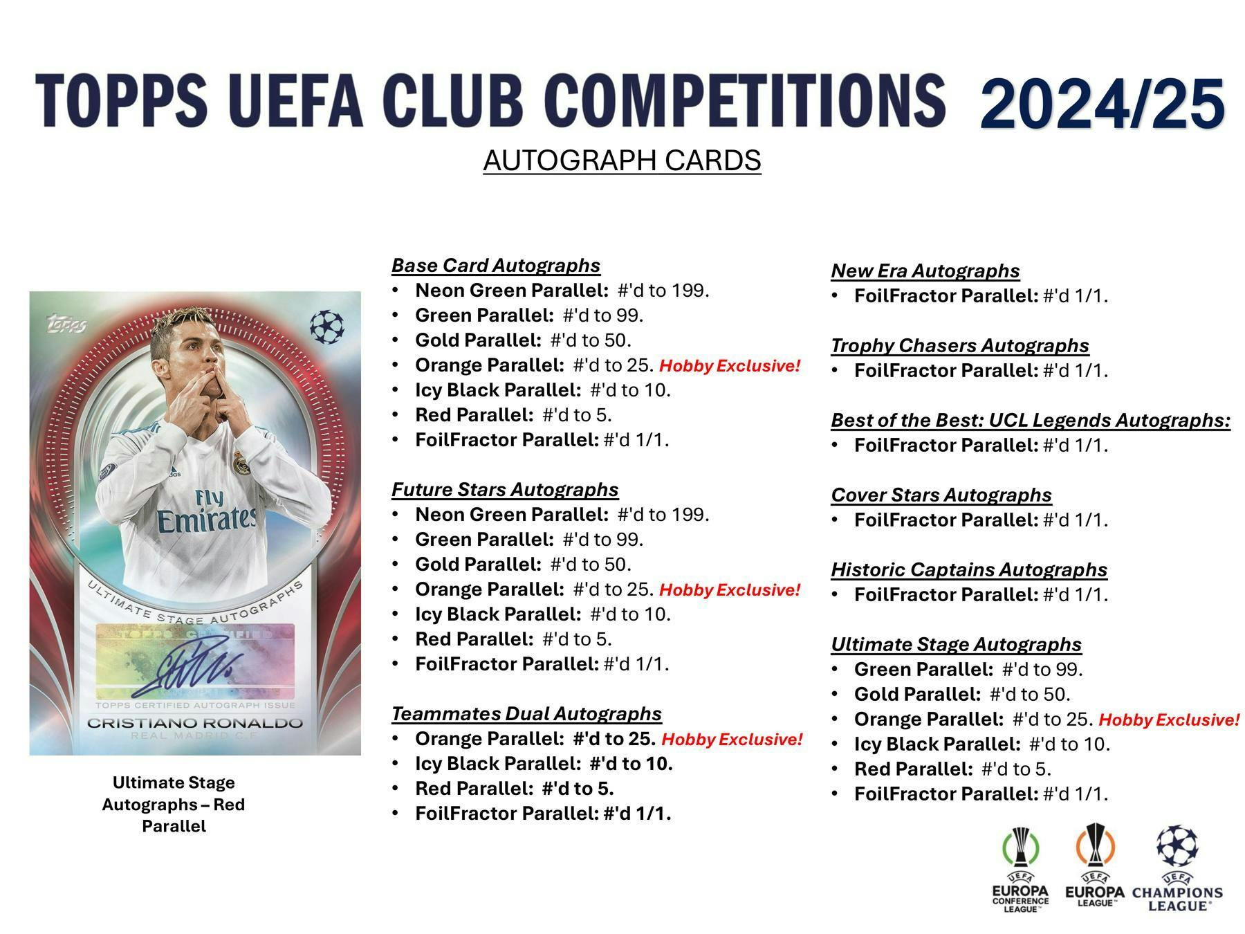 2024/25 Topps UEFA Club Competitions Soccer Hobby Box Flagship Edition (1 Auto)