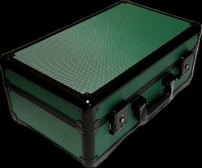 Green - Graded Slabs Card Aluminum Storage 4 Row Case