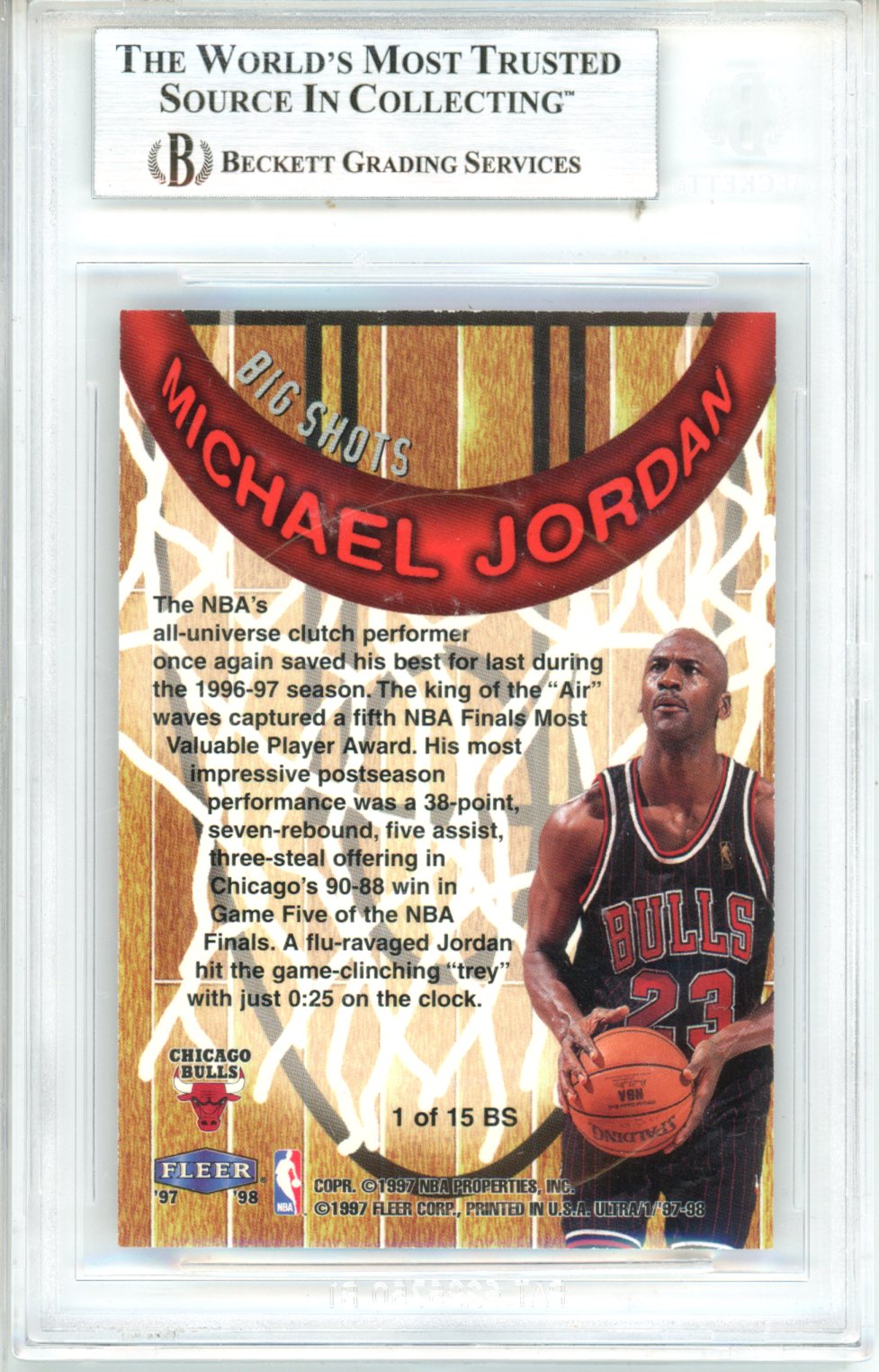 1997 Ultra Big Shots Michael Jordan #1 BGS 9