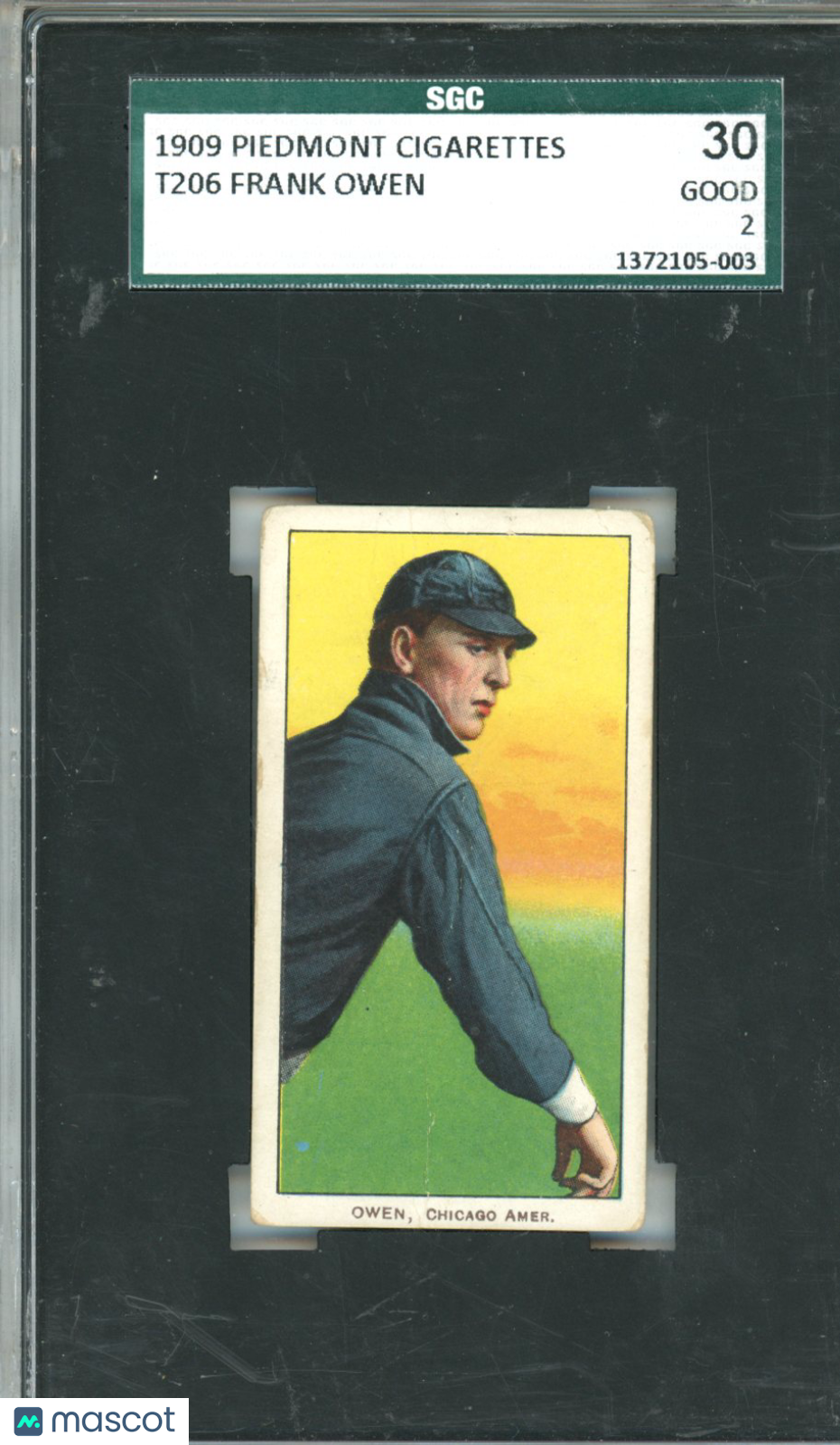 1909 Piedmont Cigarettes (T206) Frank Owen SGC 2