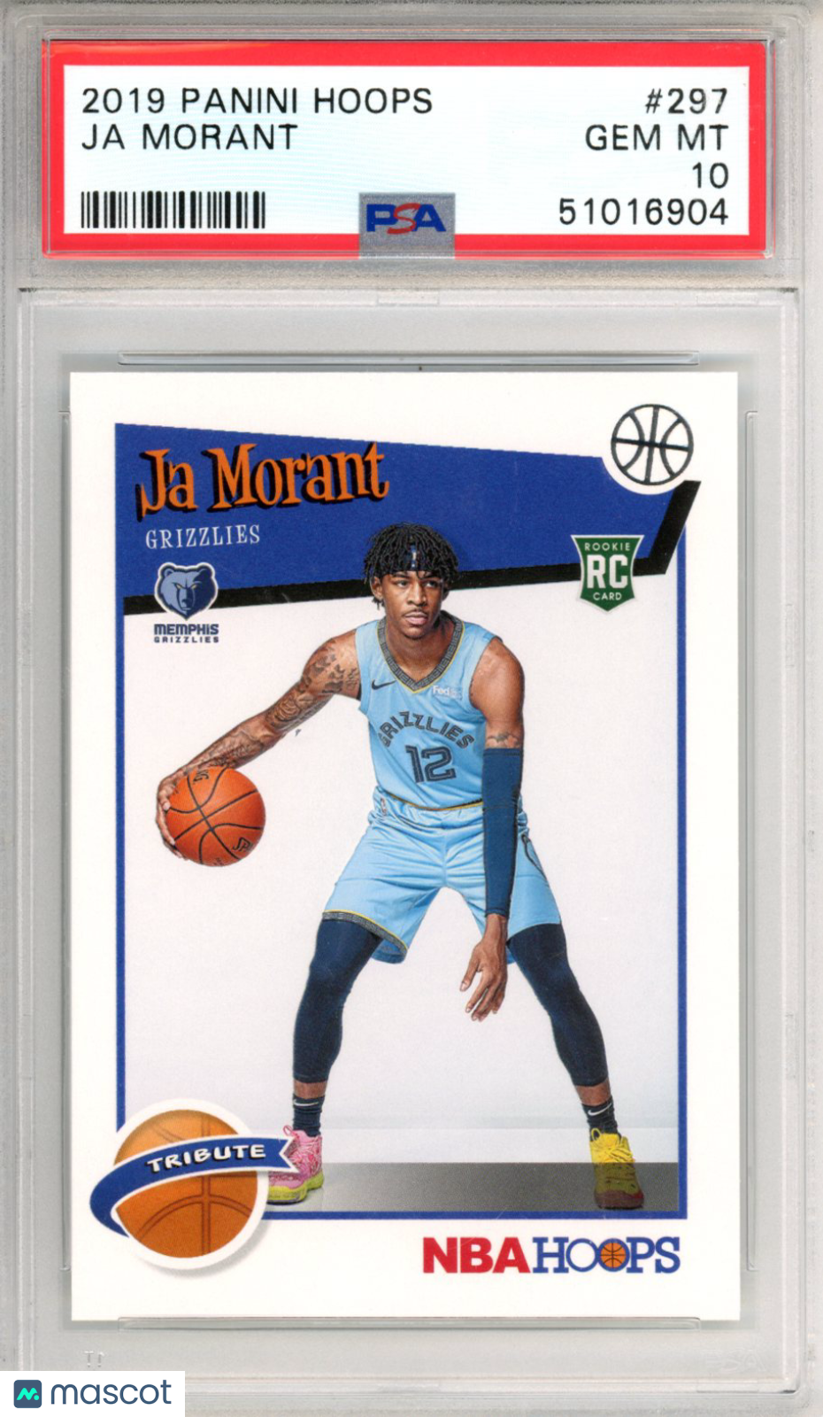 2019 Hoops Ja Morant Rookie #297 PSA 10 Memphis Grizzlies