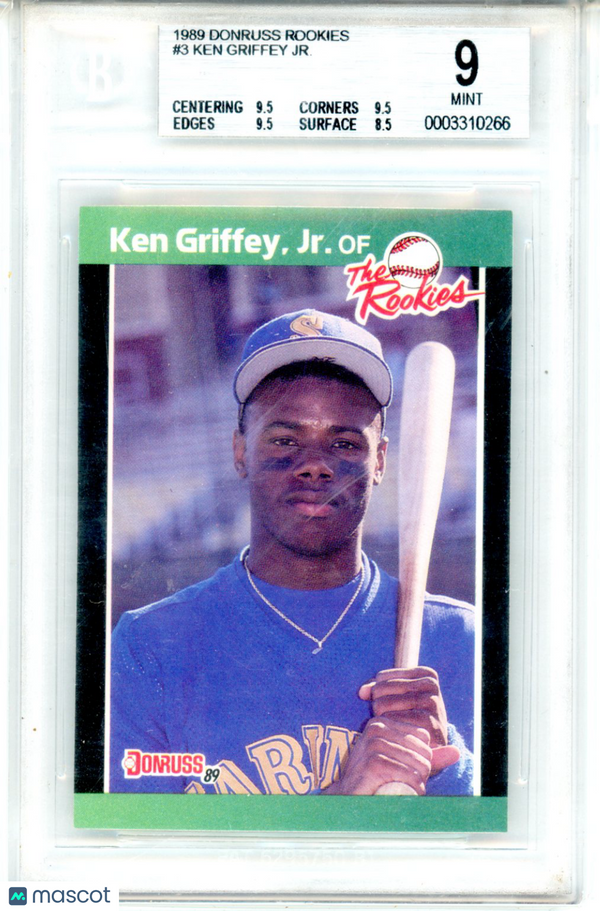1989 Donruss Rookies Ken Griffey Jr. #3 BGS 9 Baseball