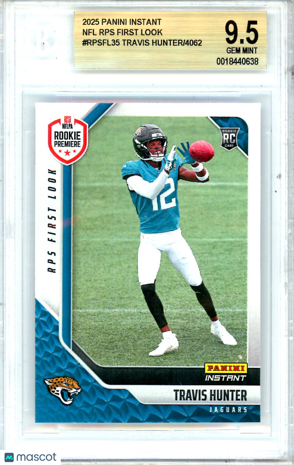 2025 Panini Instant NFL RPS First Look Travis Hunter Rookie BGS 9.5 GEM MINT