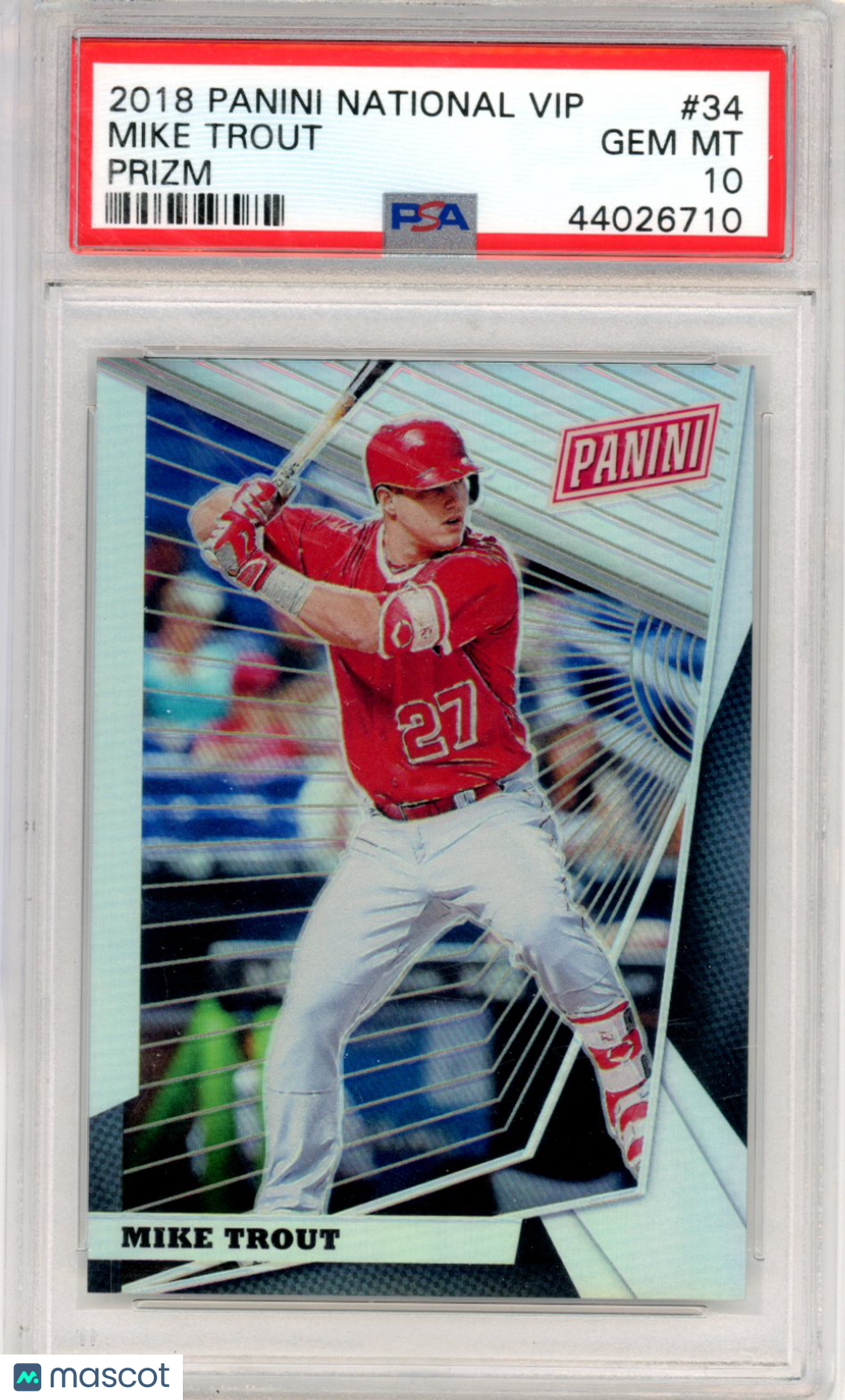 2018 Panini National Vip Mike Trout Prizm #34 PSA 10