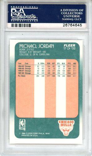 1988 Fleer Michael Jordan #17 PSA 8