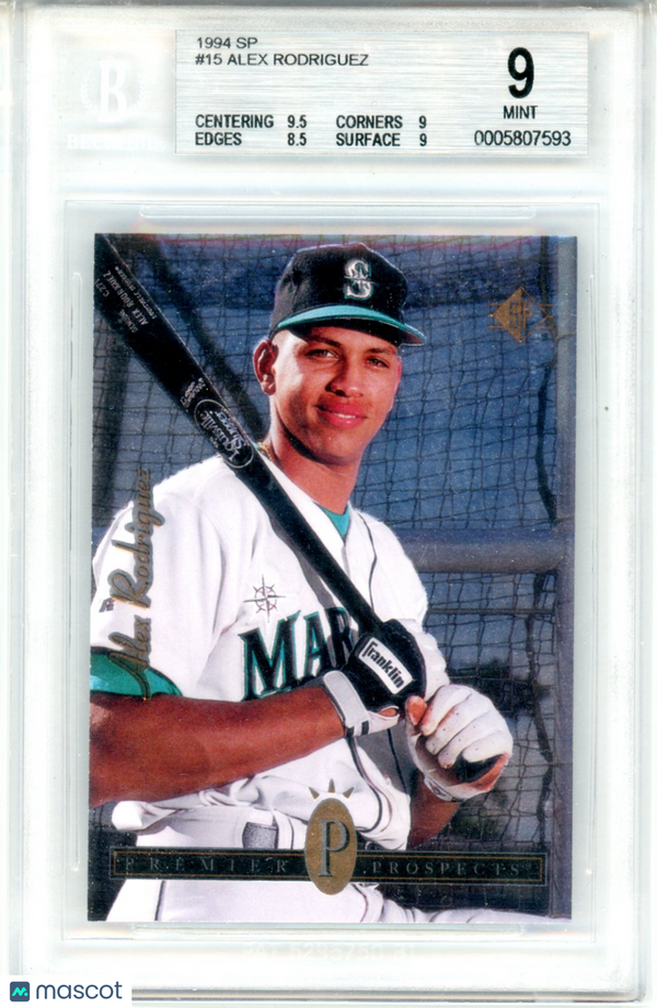 1994 SP Alex Rodriguez #15 BGS 9 Baseball