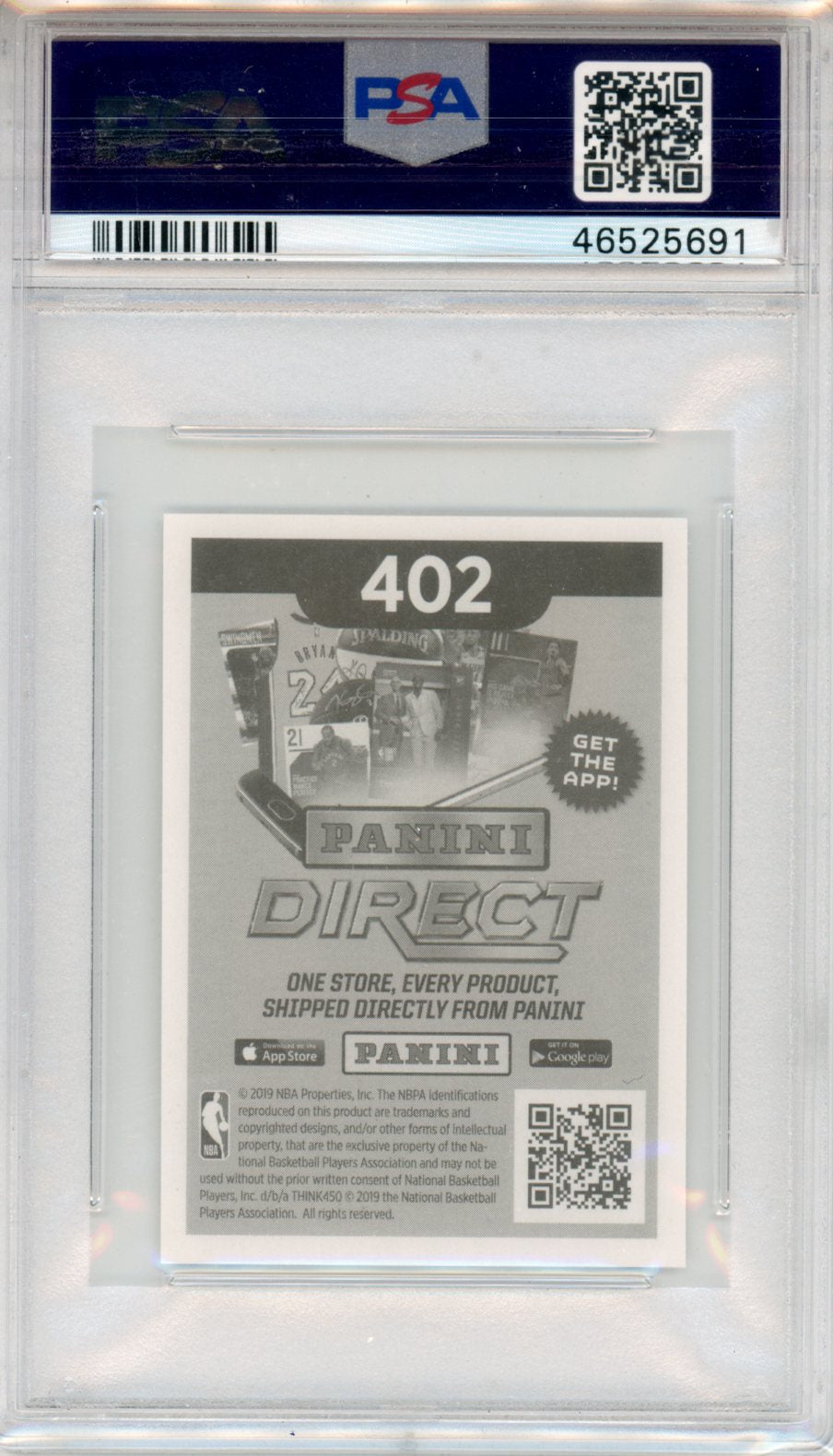 2019 Panini Stickers Zion Williamson #402 PSA 9