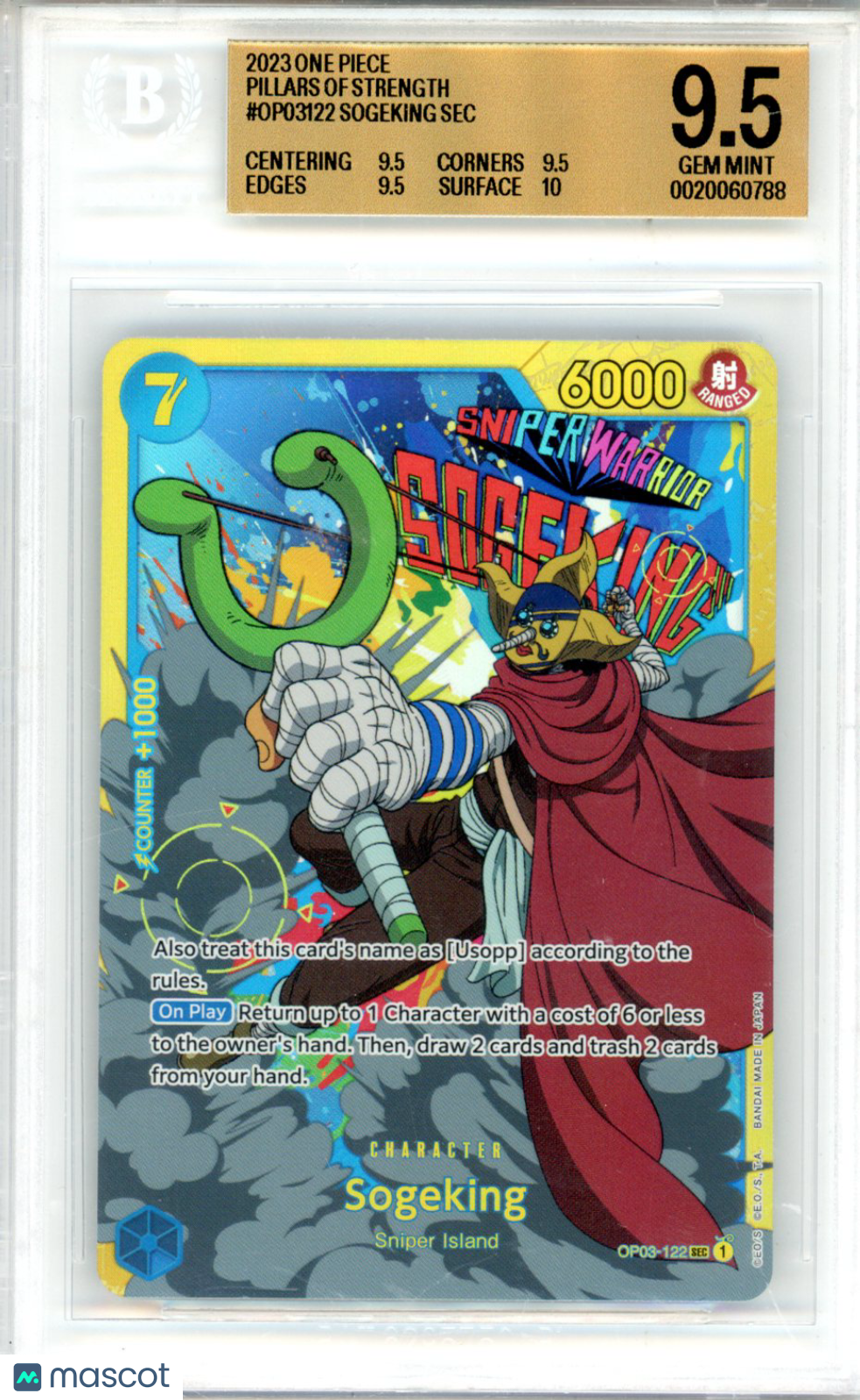 2023 One Piece Card Game Pillars of Strength Sogeking BGS 9.5