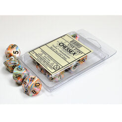 Festive Vibrant/brown d10 Dice (10 dice) CHX27241 - Dice Sets & Games