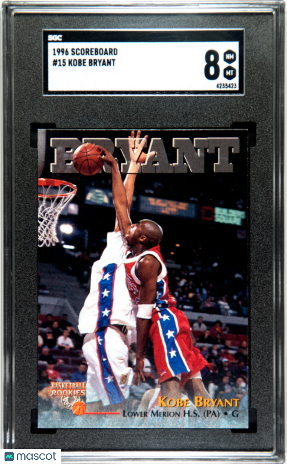 1996 Score Board Kobe Bryant Rookie #15 SGC 8