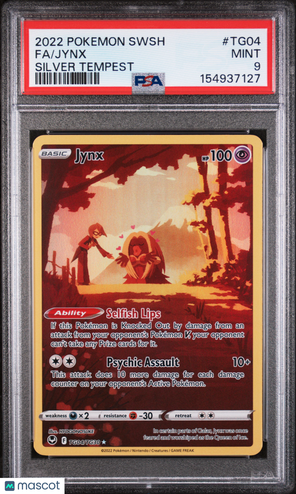2022 Pokemon Sword & Shield Silver Tempest Jynx #TG04 FA PSA 9 MINT