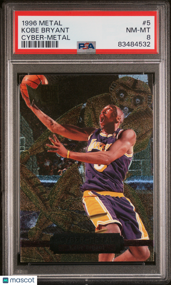 1996 Metal Cyber-Metal Kobe Bryant #5 PSA 8 Basketball