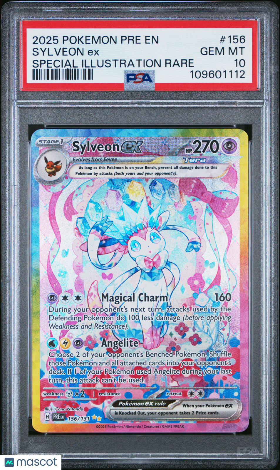 2025 Pokemon Pre EN-Prismatic Evolutions Sylveon EX #156 PSA 10