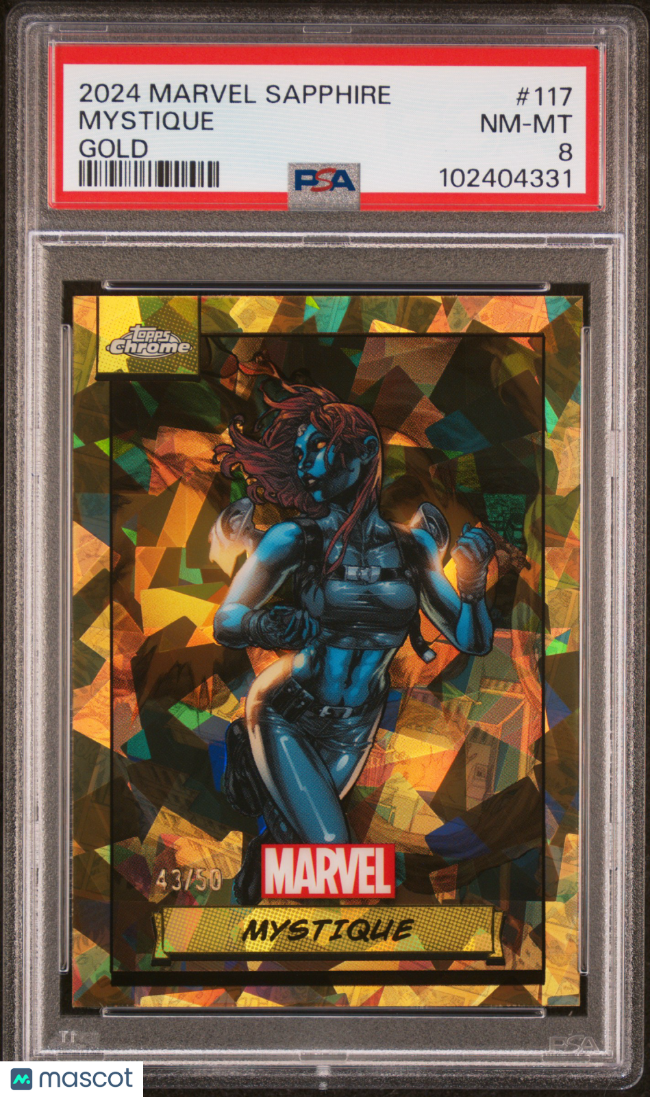 2024 Topps Chrome Marvel Sapphire Edition Mystique #117 PSA 8