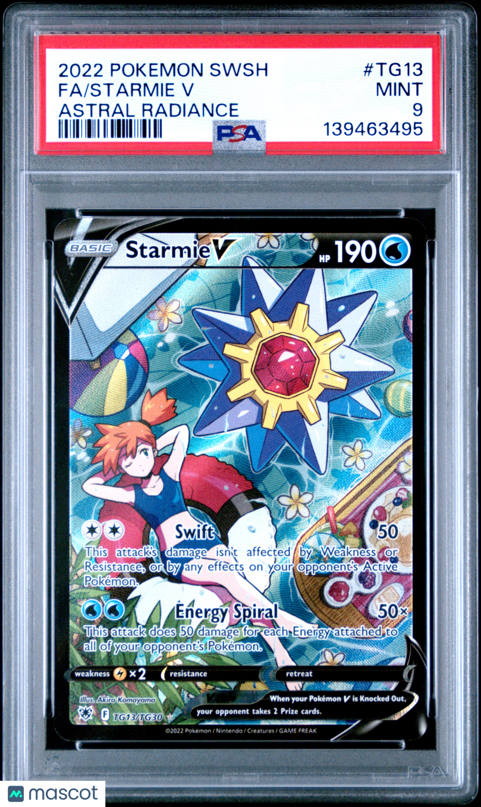 2022 Pokemon Sword & Shield Astral Radiance Starmie V #TG13 FA PSA 9 MINT