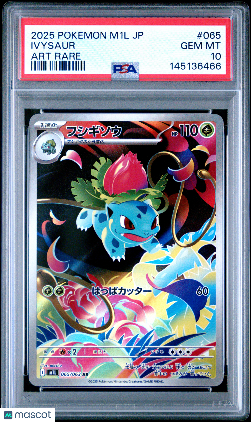 2025 Pokemon Japanese M1L-Mega Brave Ivysaur #065 Japanese Art Rare PSA 10