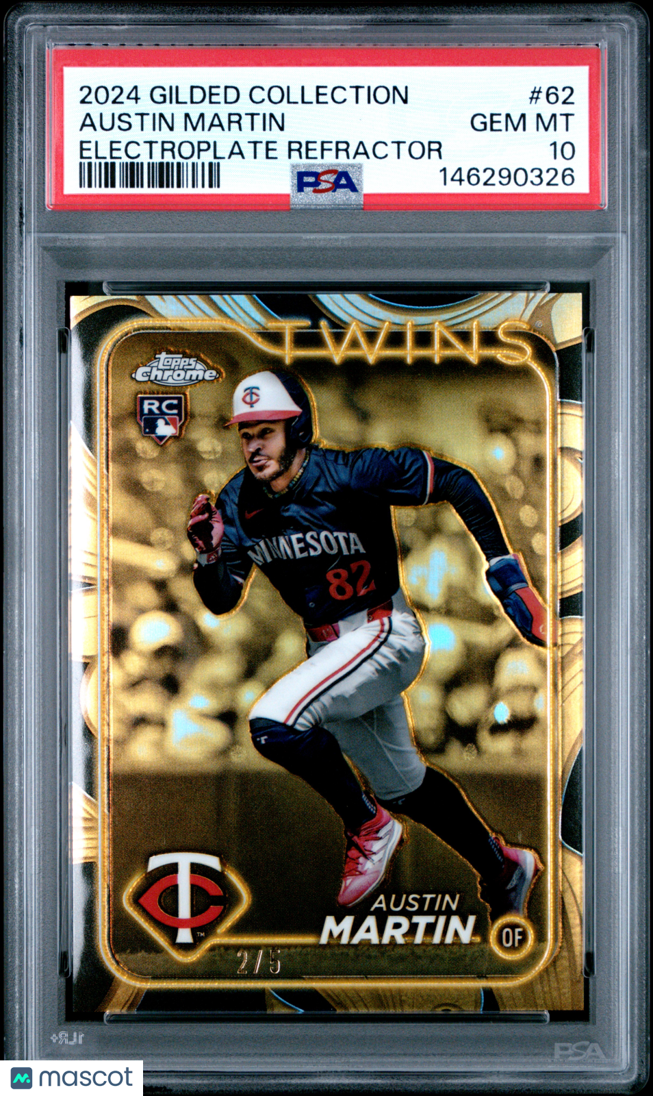 2024 Topps Gilded Collection Austin Martin Electroplate Refractor #62 PSA 10