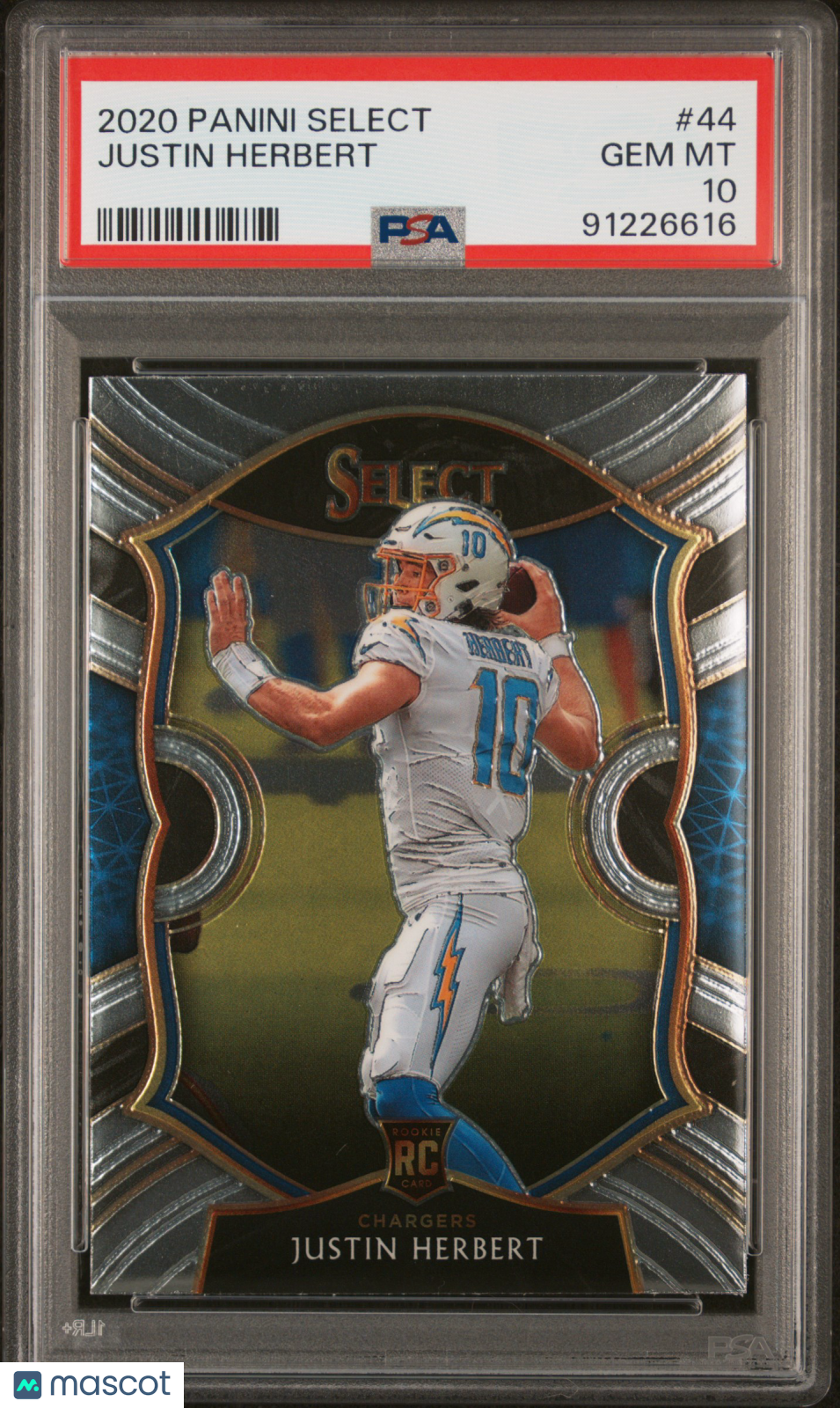 2020 Panini Select Justin Herbert #44 PSA 10