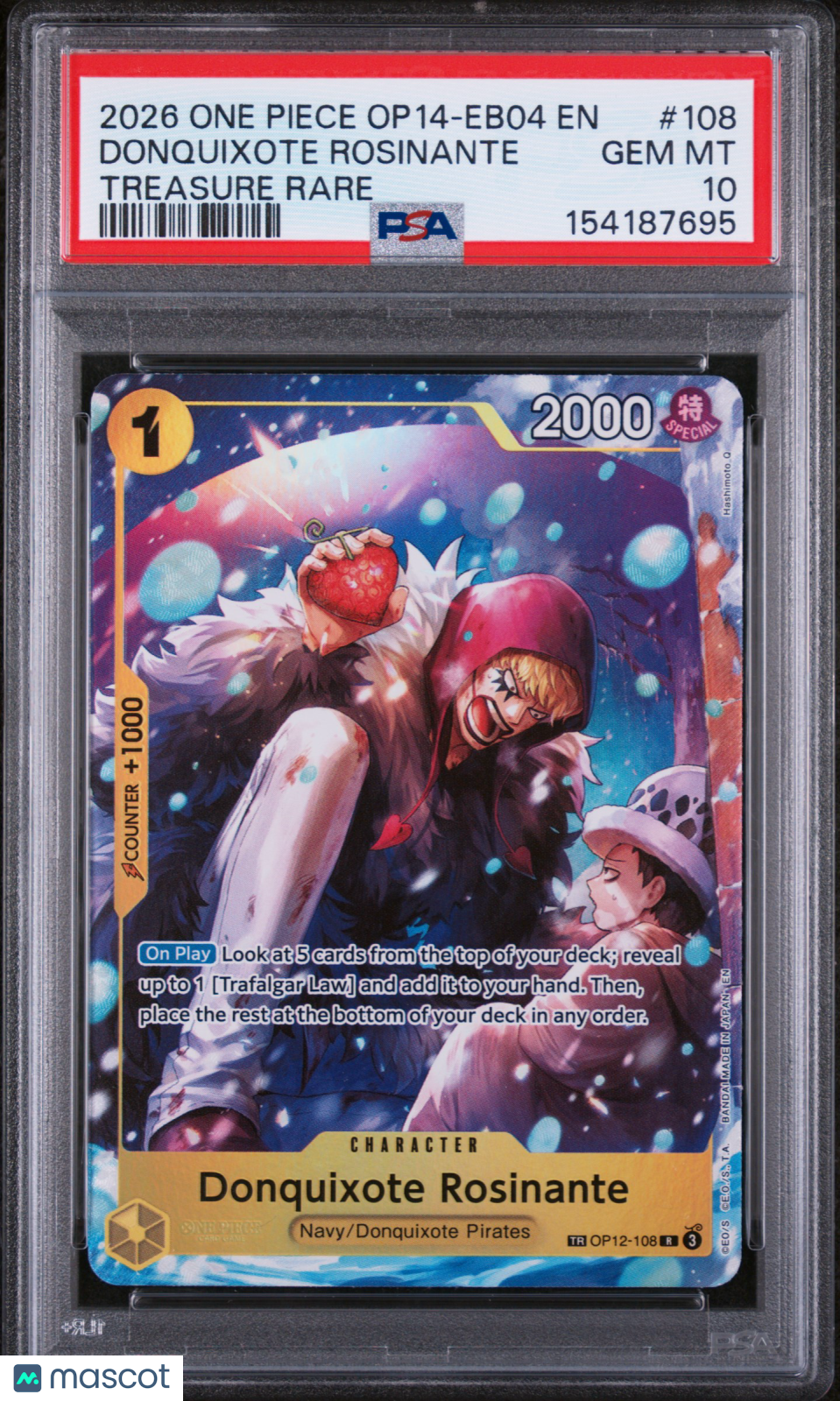 2026 One Piece OP14-EB04-Donquixote Rosinante Treasure Rare PSA 10