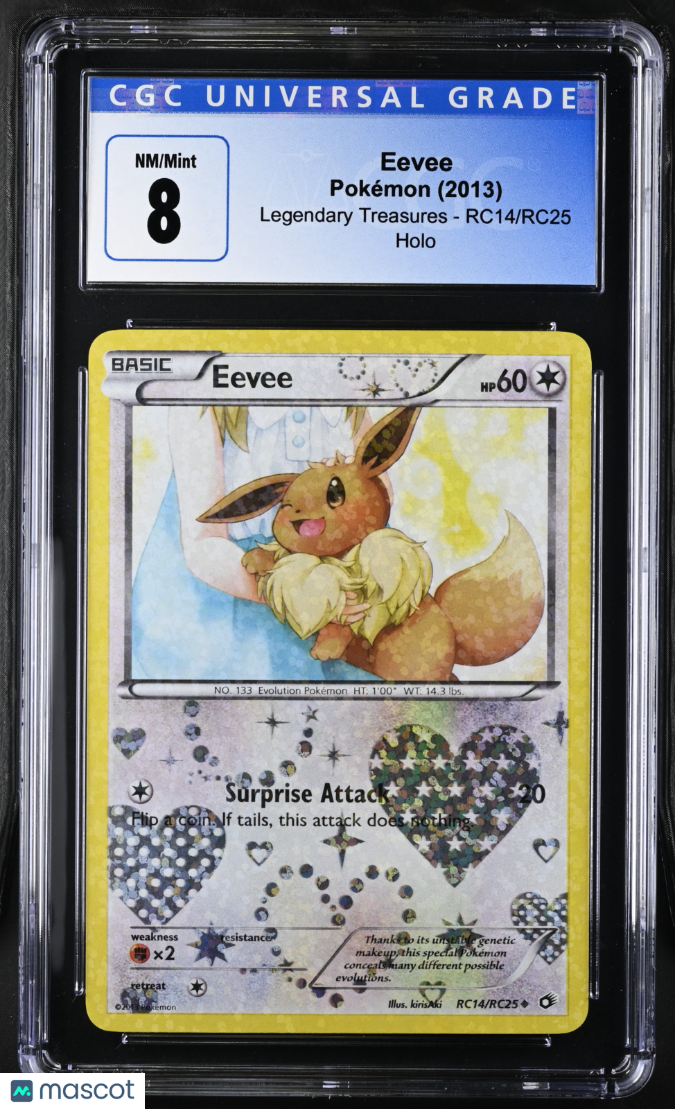 2013 Pokemon Legendary Treasures Eevee #RC14/RC25 Holo CGC 8