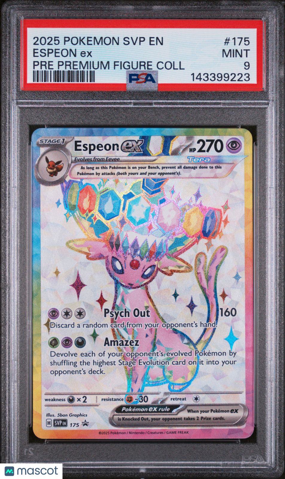 2025 Pokemon SVP EN-SV Black Star Promo Espeon EX Pre Premium Figure Coll PSA 9