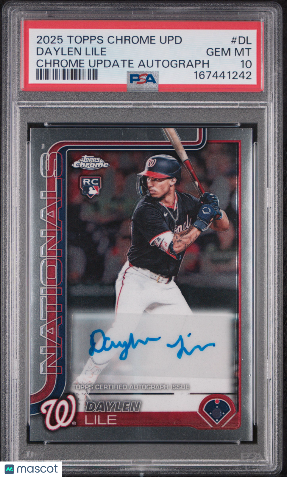2025 Topps Chrome Update Chrome Update Autographs Daylen Lile PSA 10 GEM MINT