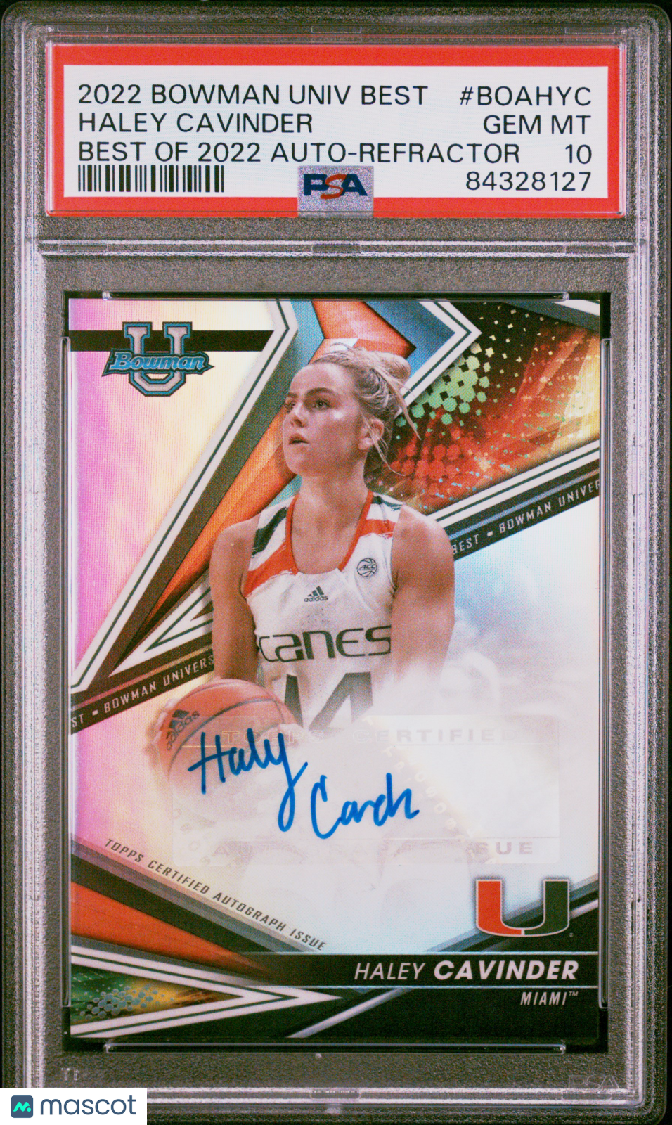 2022 Bowman University Best Of Autograph Haley Cavinder Refractor #BOAHYC PSA 10